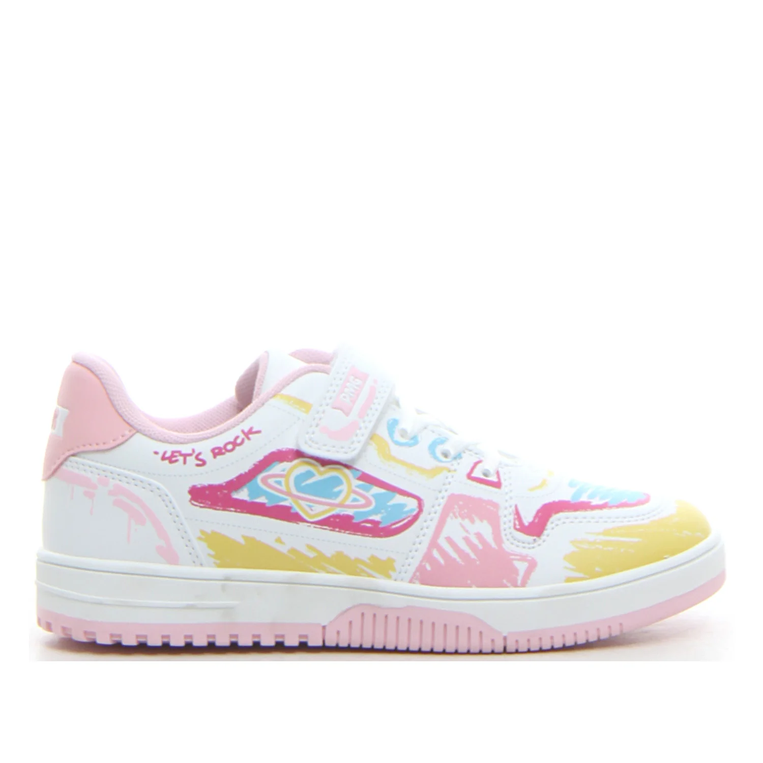 Sneaker bambina bianco rosa