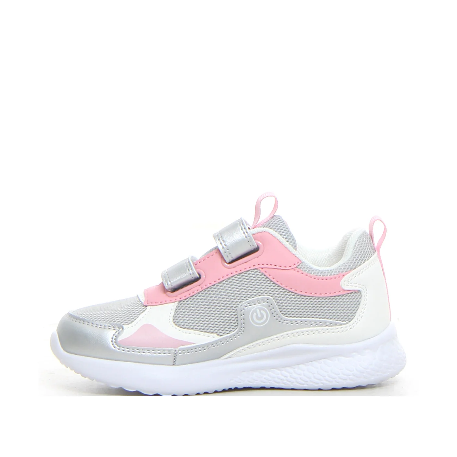 Sneaker da bambina con luci bianco argento - Image 2