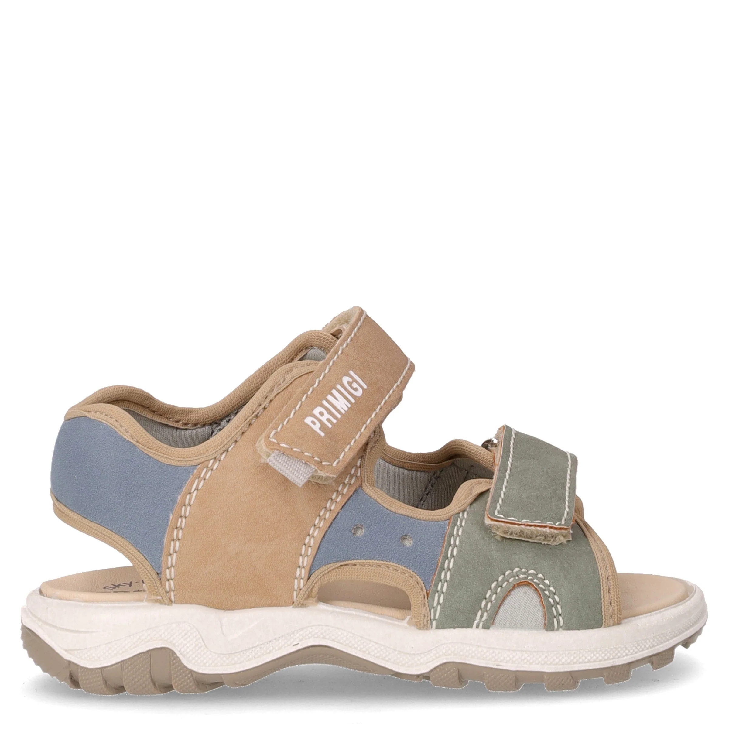 Sandalo in ecopelle bambino beige azzurro