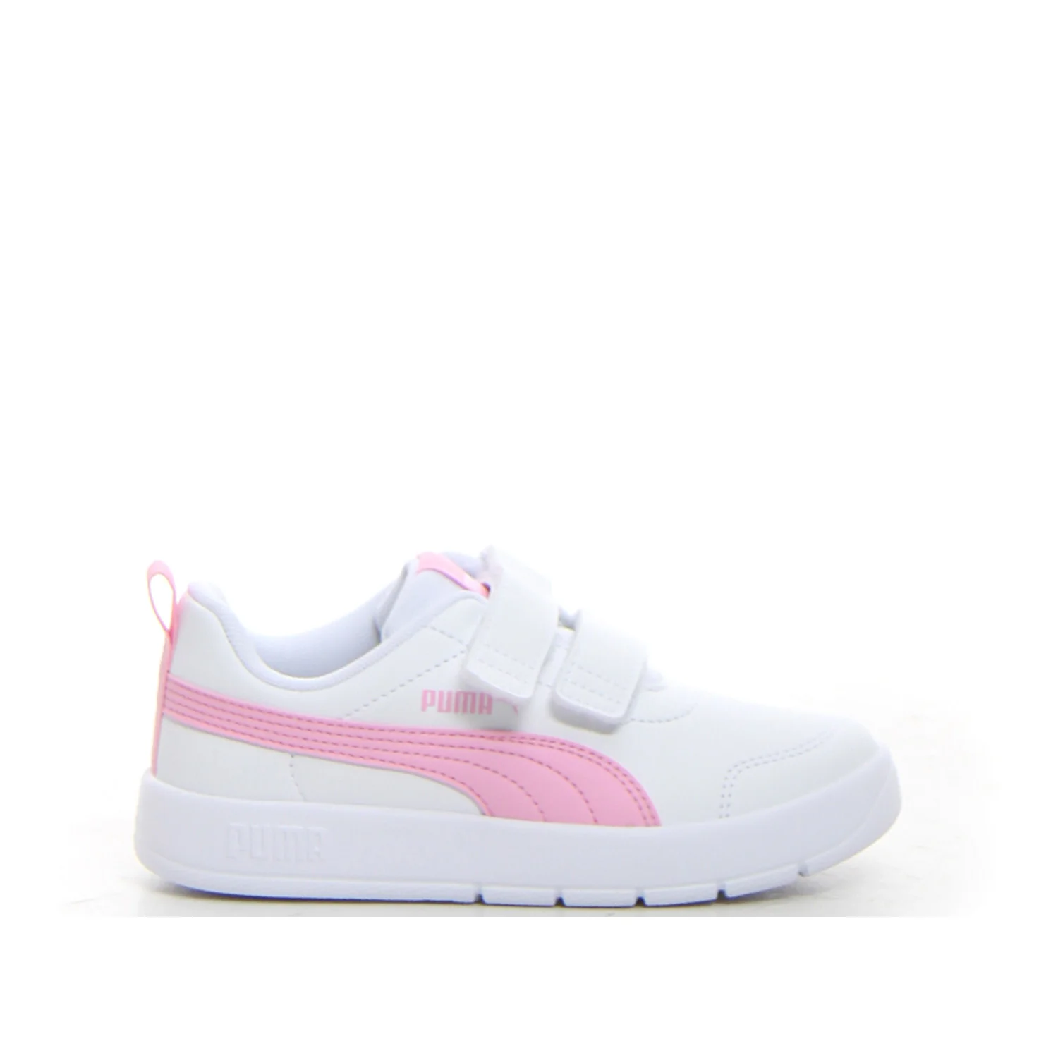 Courtflex v3 sneaker in ecopelle bambina bianco rosa
