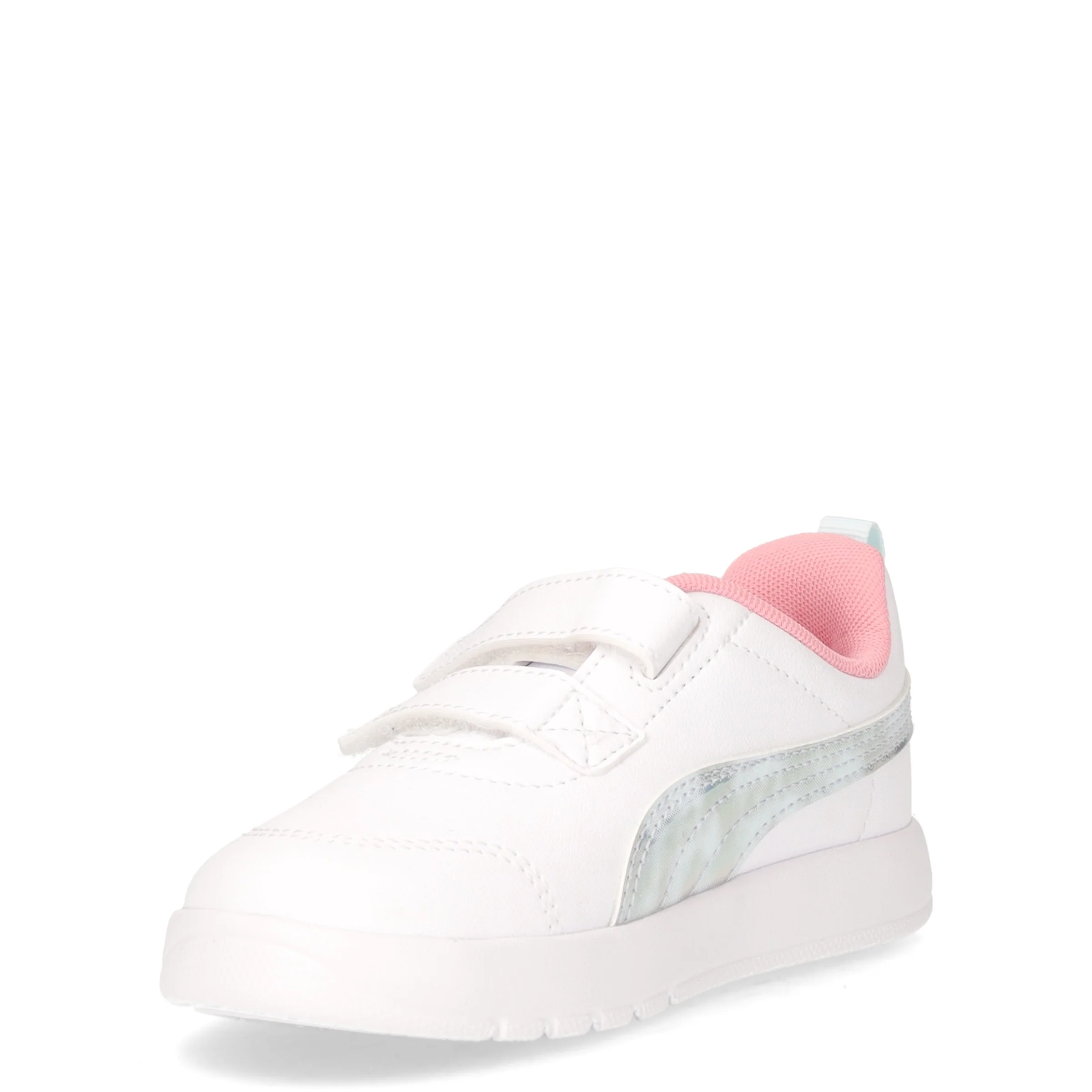 Courtflex v3 sneaker in ecopelle bambina bianco rosa argento - Image 3