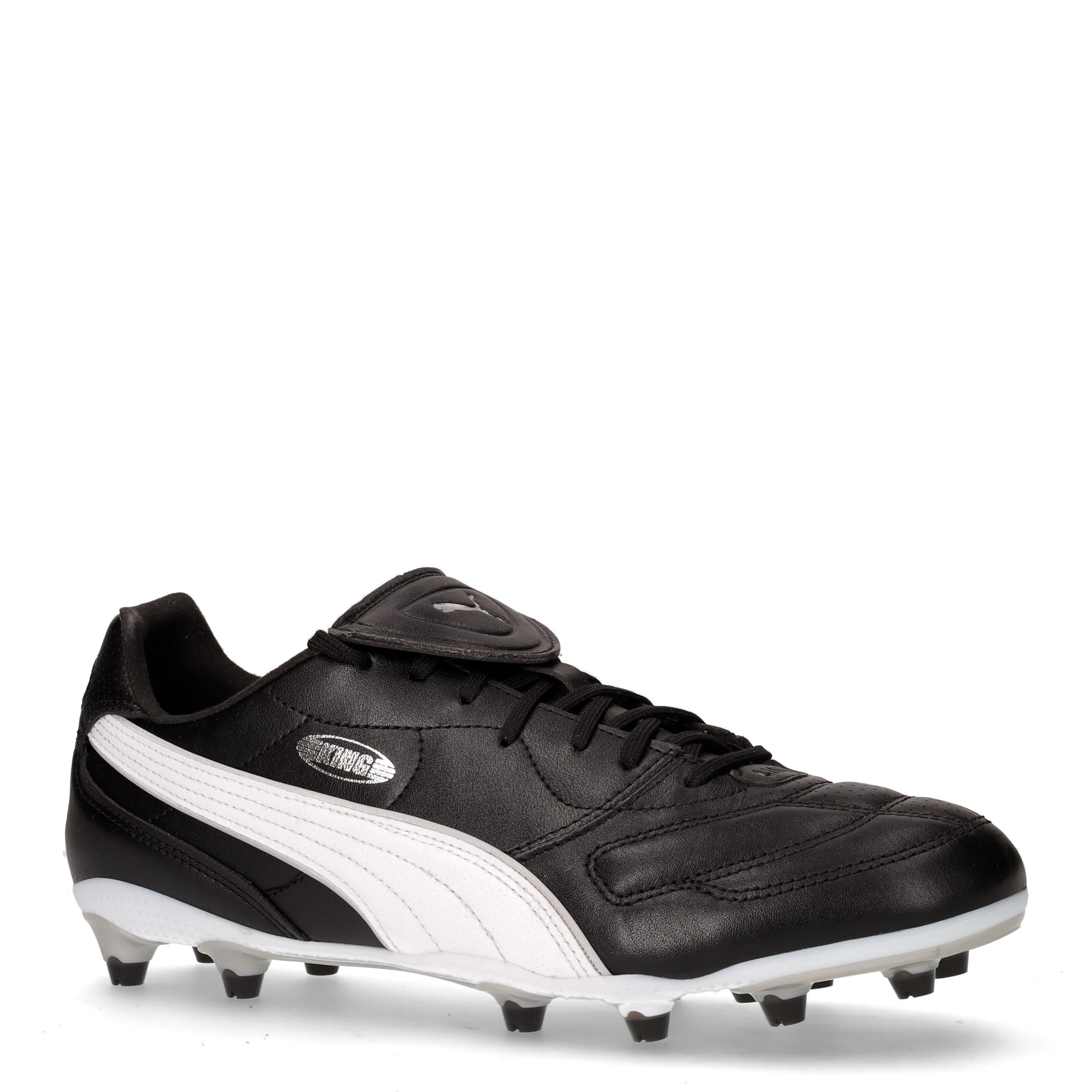 King Liga FG/AG scarpa da calcio in ecopelle nero argento bianco - Image 2