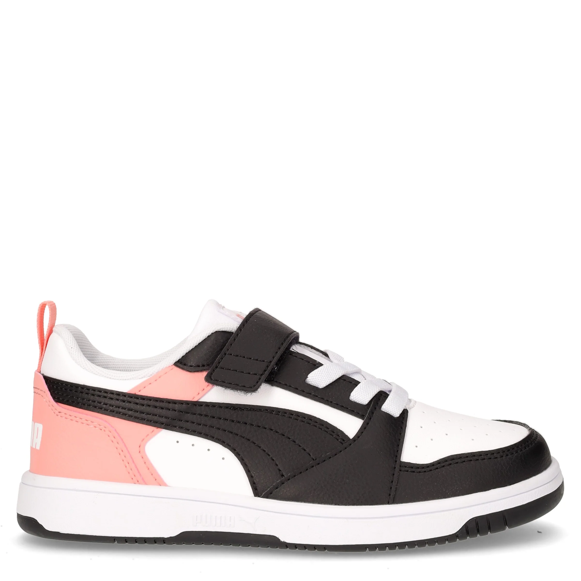 Rebound v6 Low sneaker bambina in ecopelle bianco nero rosa