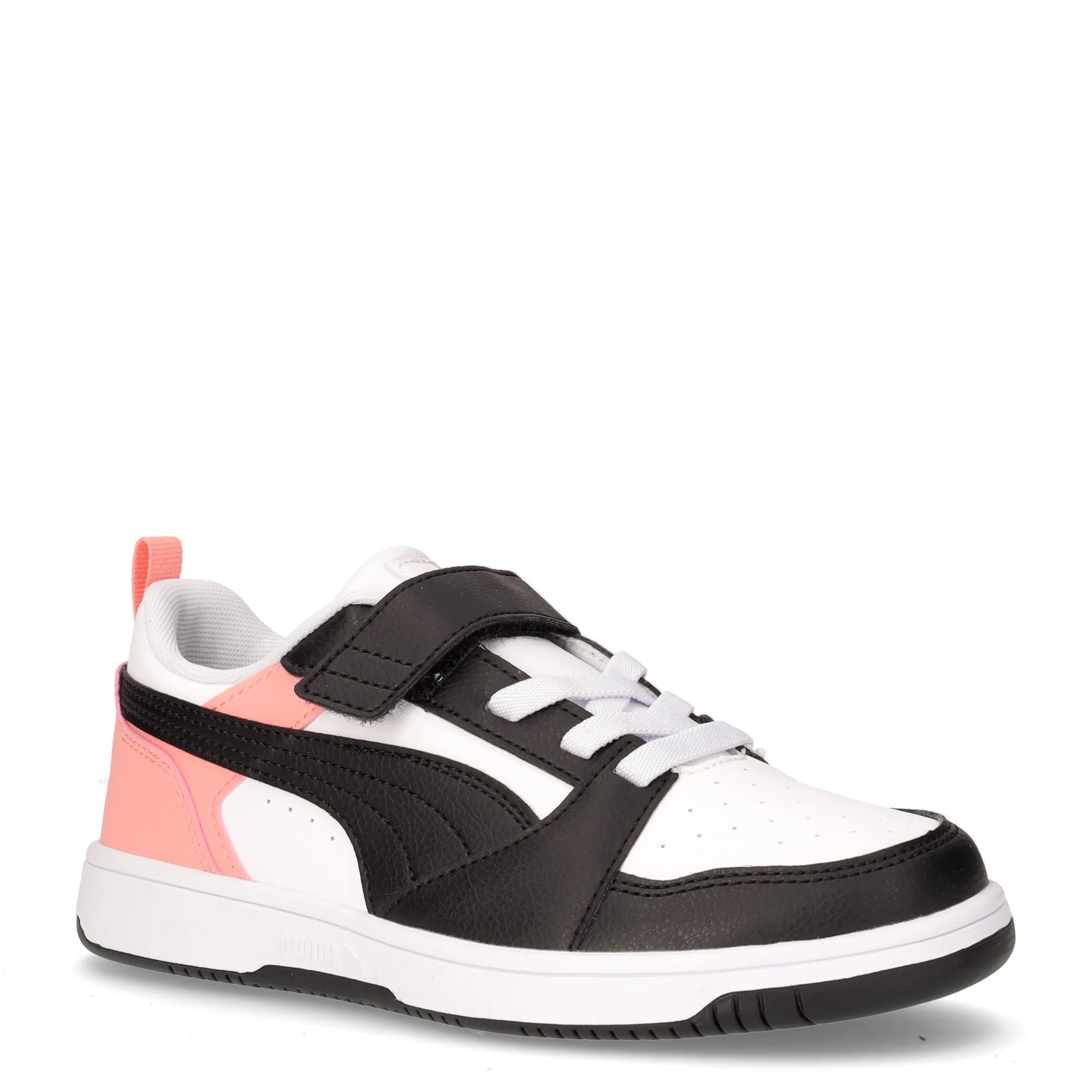 Rebound v6 Low sneaker bambina in ecopelle bianco nero rosa - Image 2