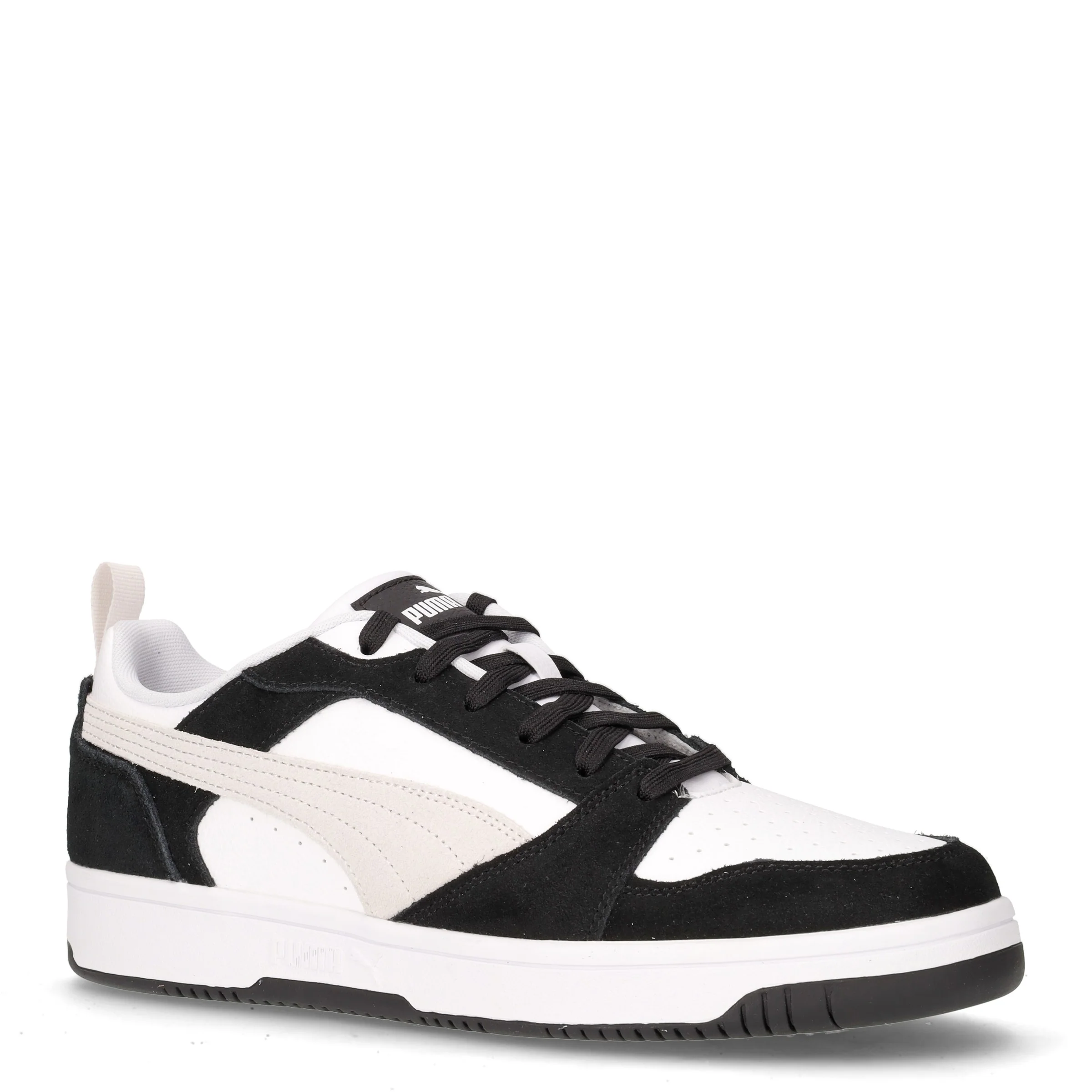 Rebound v6 Low sneaker in pelle ed ecopelle nero bianco grigio - Image 2