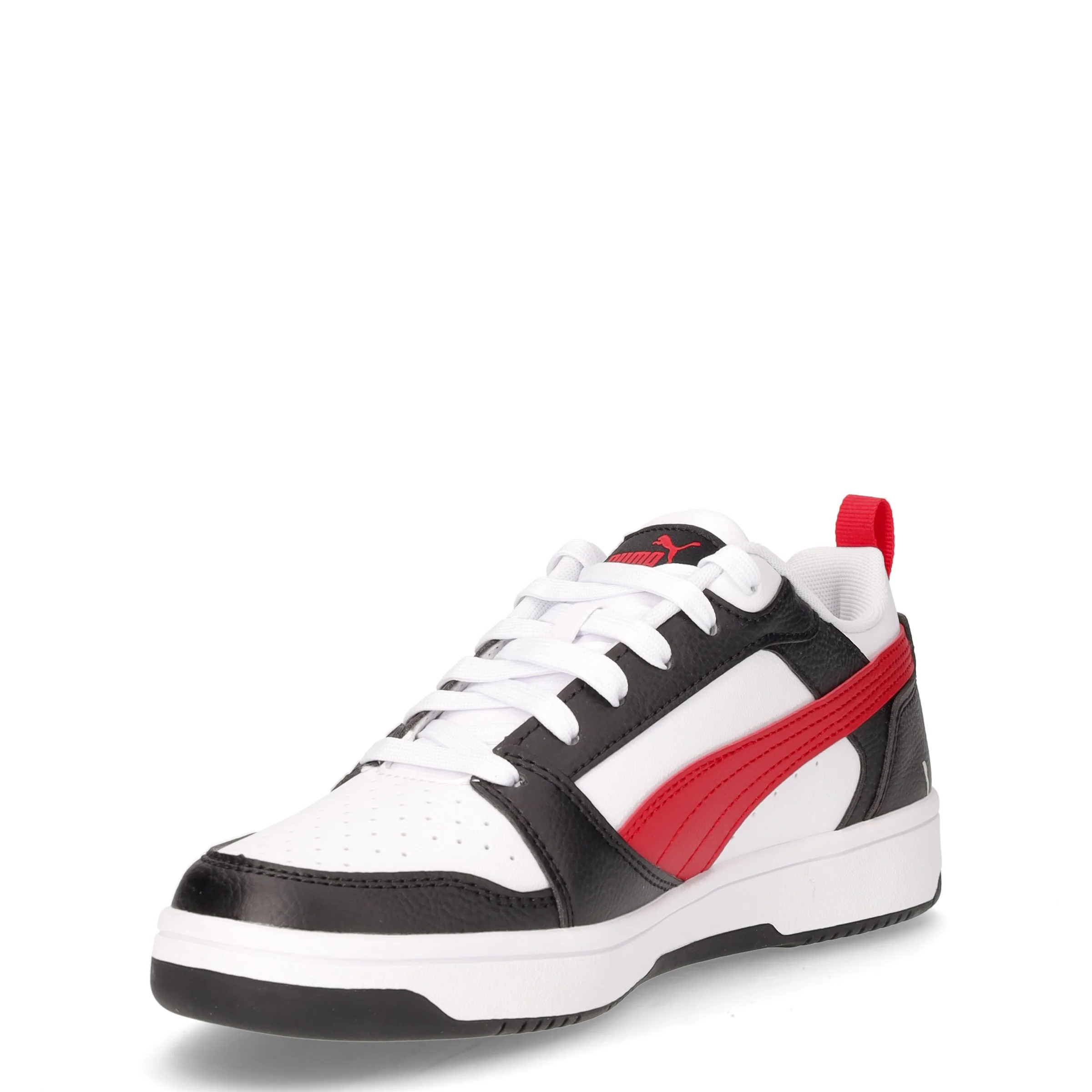 Rebound v6 Low sneaker ragazzo in ecopelle bianco rosso nero - Image 3
