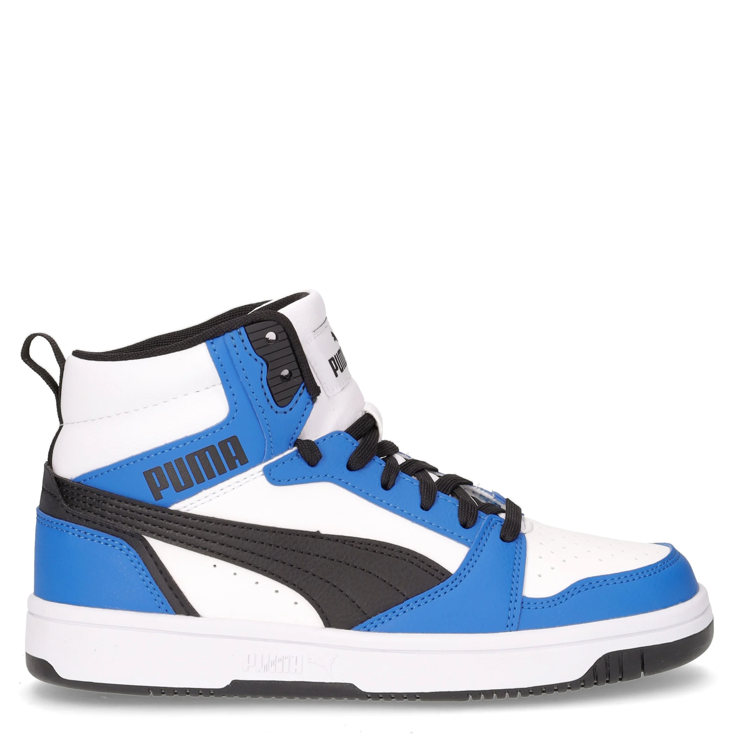 Rebound v6 mid sneaker in ecopelle ragazzo nero blu bianco