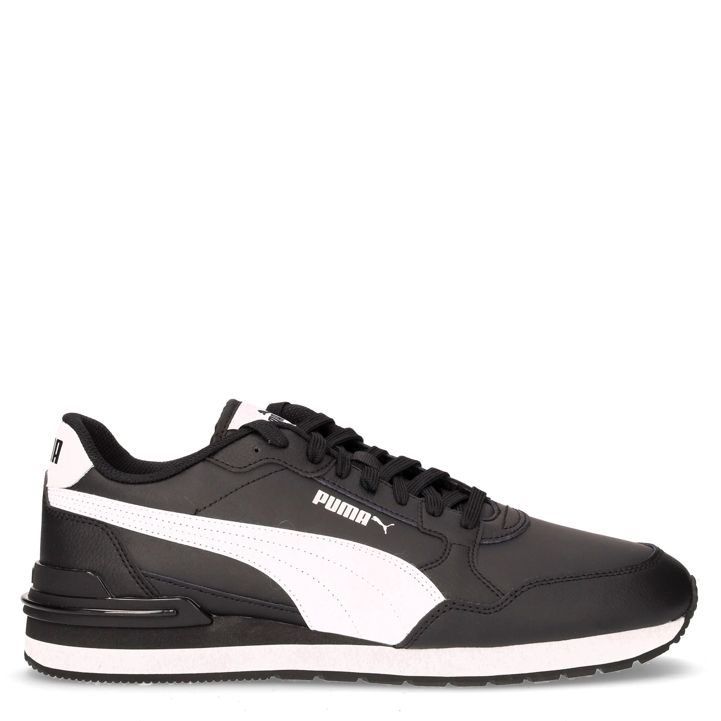 ST Runner v4 sneaker in pelle nero bianco