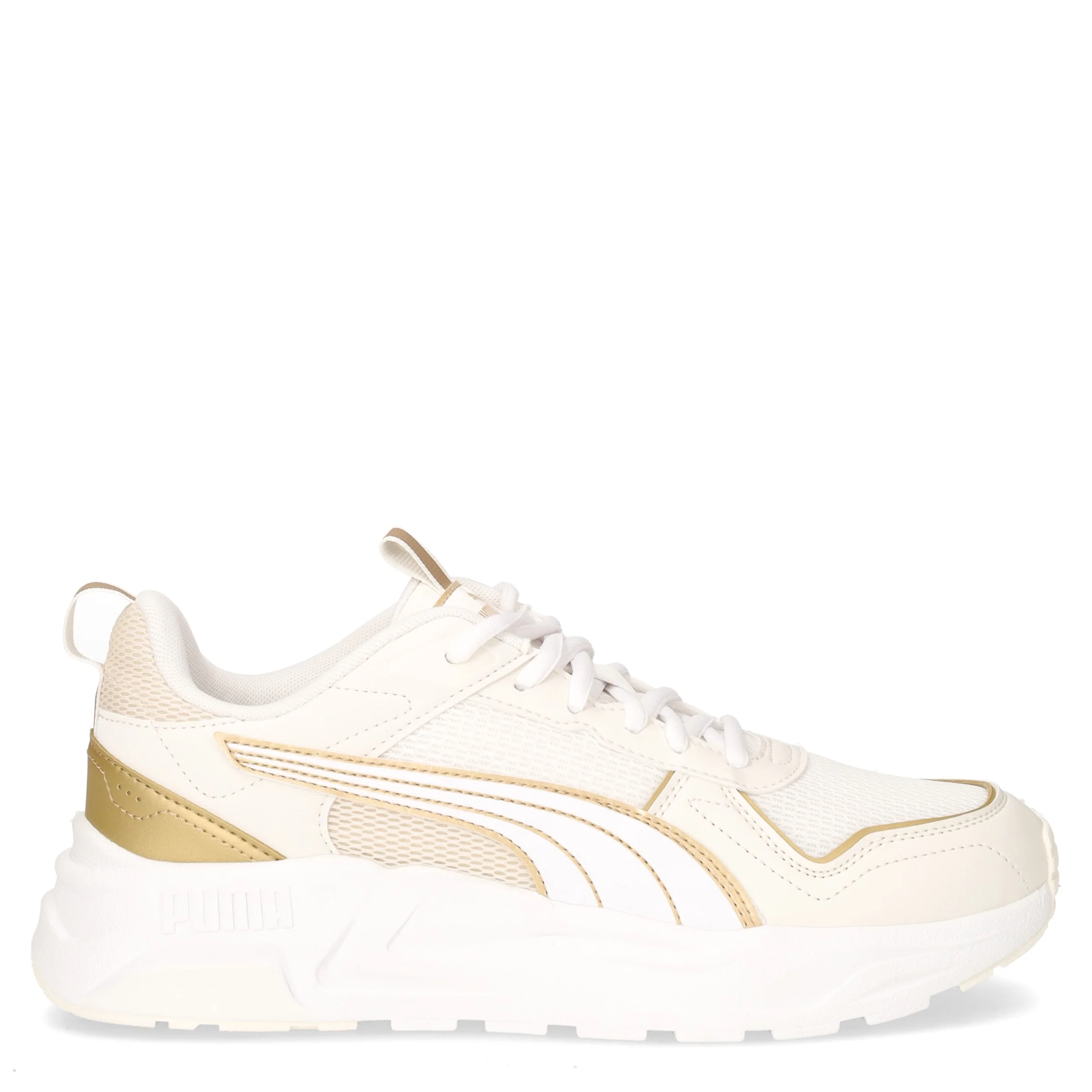 Trinity 2 sneaker in ecopelle e tessuto bianco oro