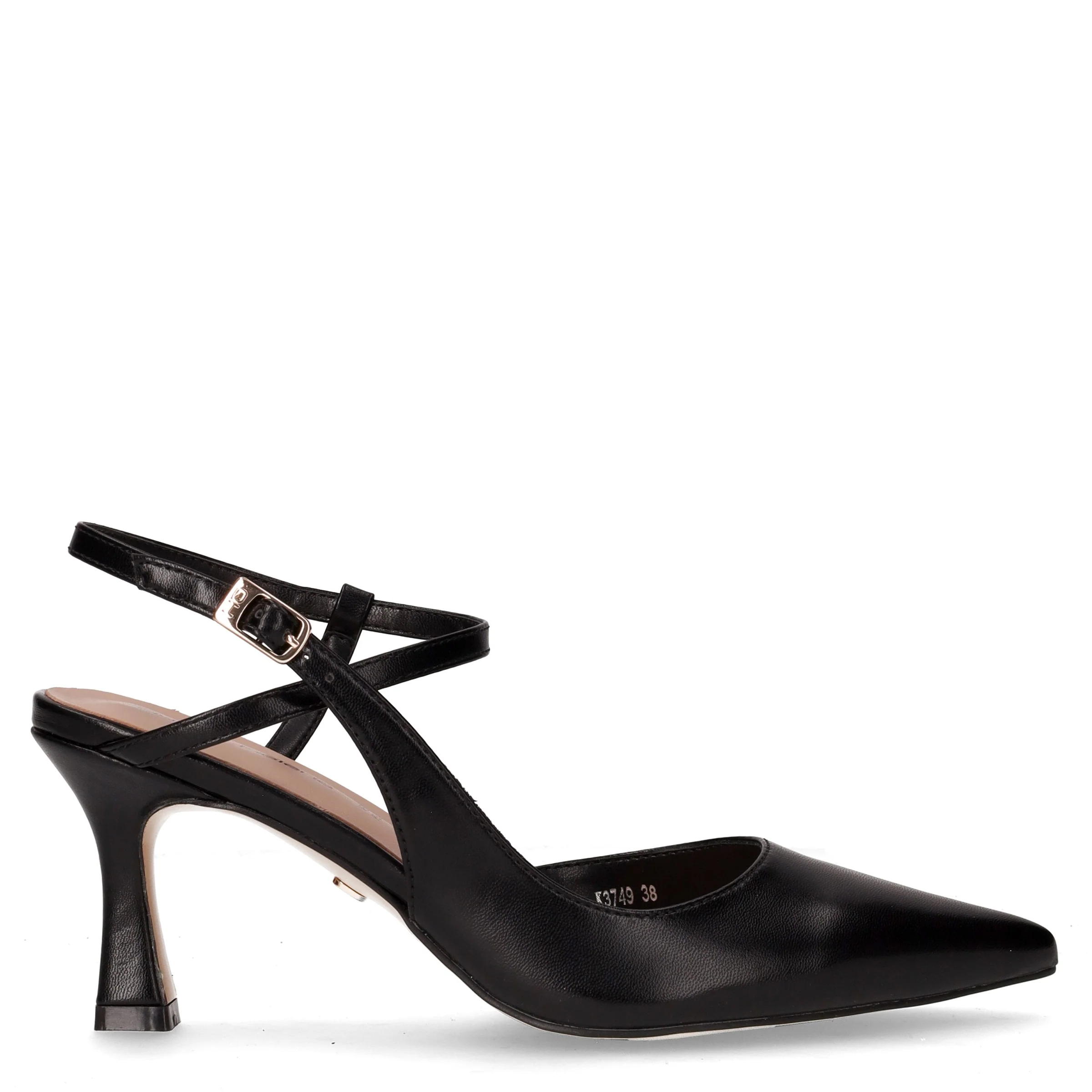 Slingback con tacco in ecopelle nero