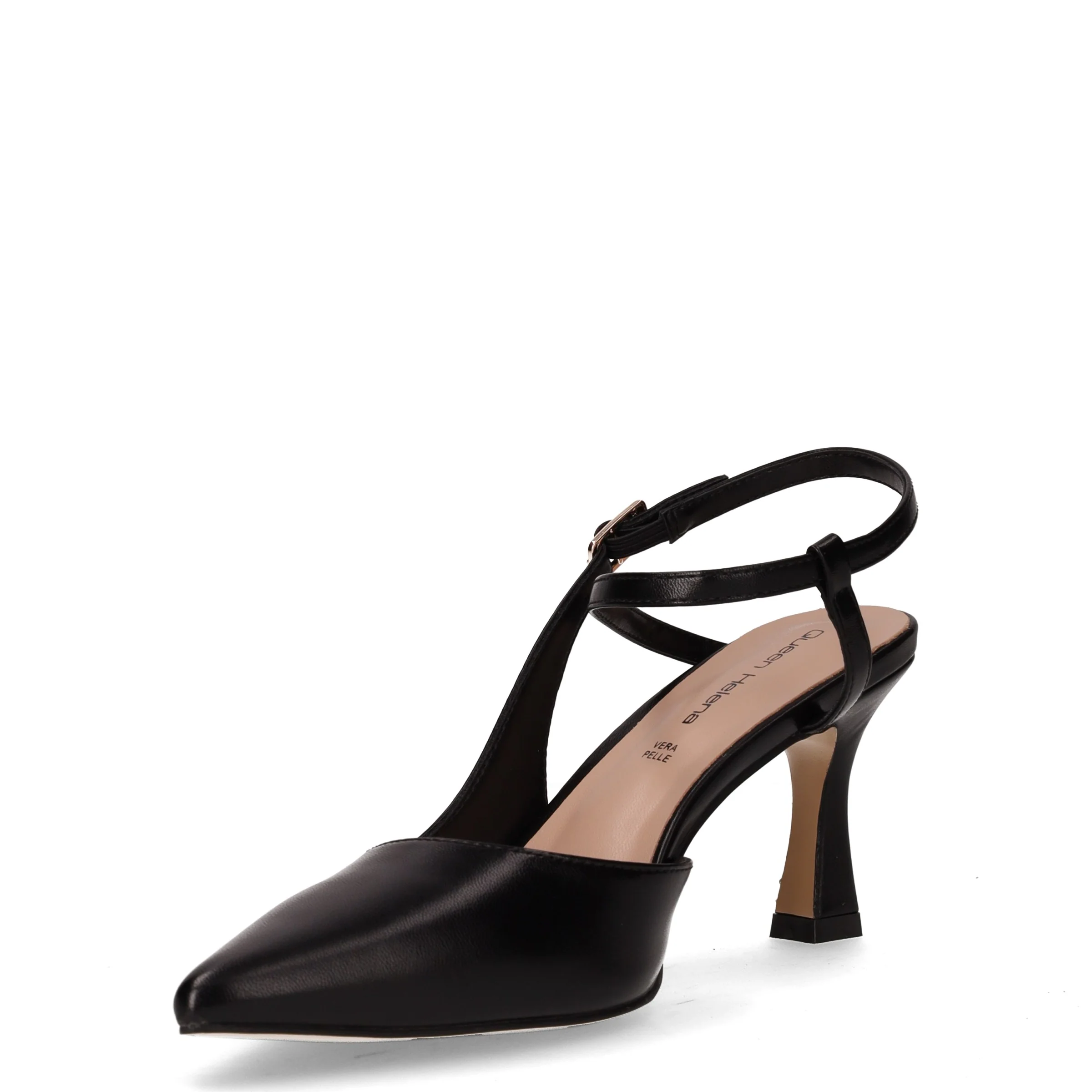 Slingback con tacco in ecopelle nero - Image 3