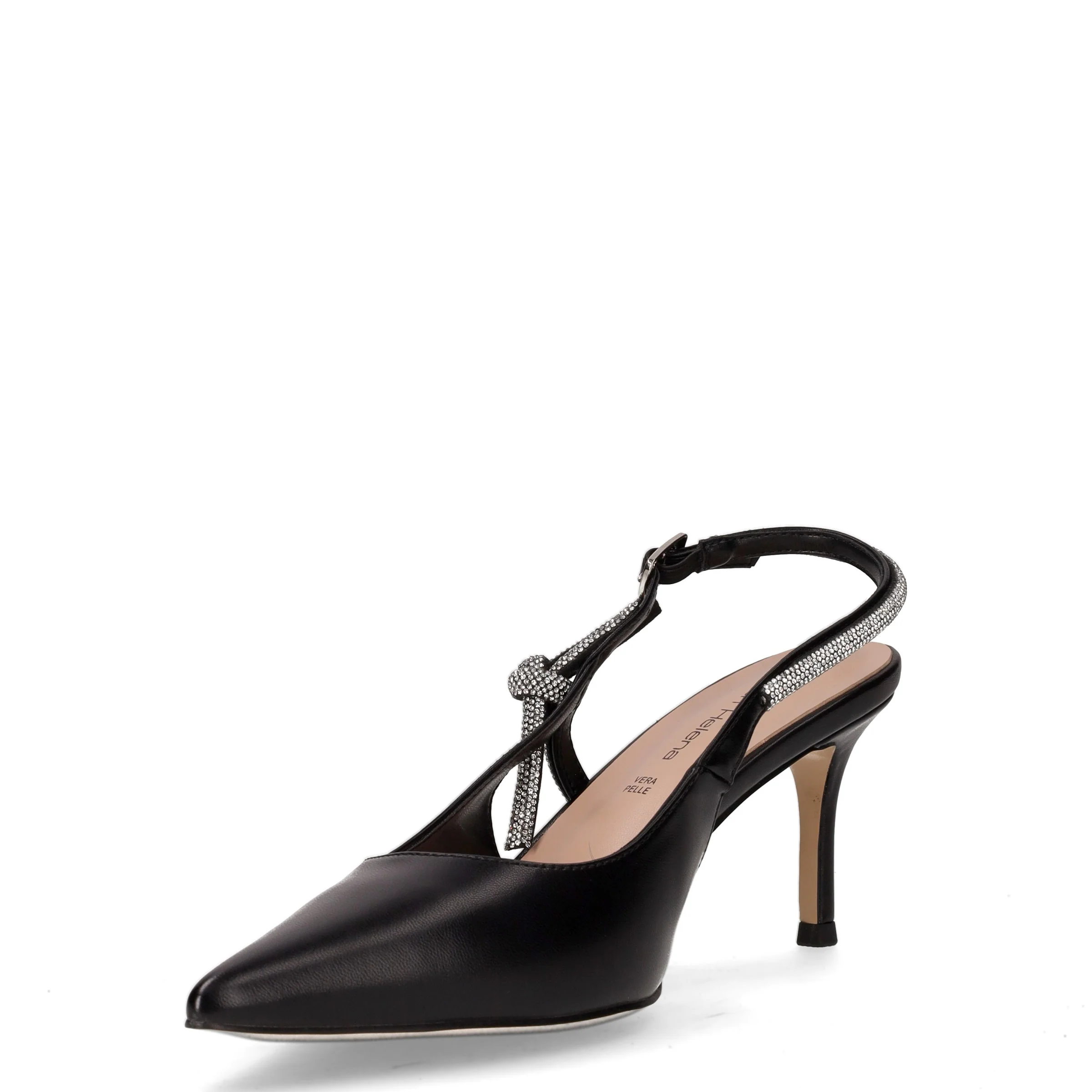 Slingback in ecopelle con tacco nero - Image 3