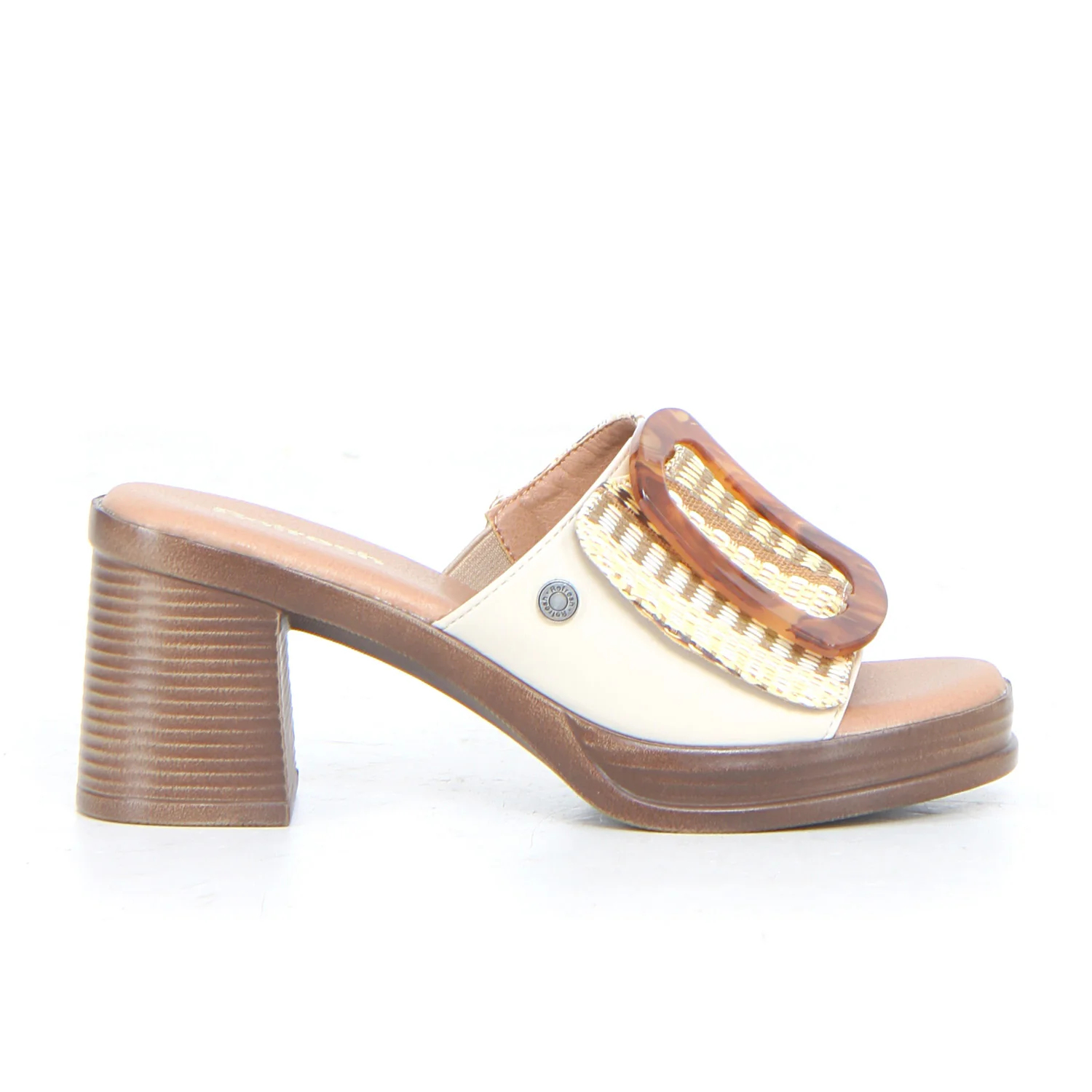 Sabot con tacco beige