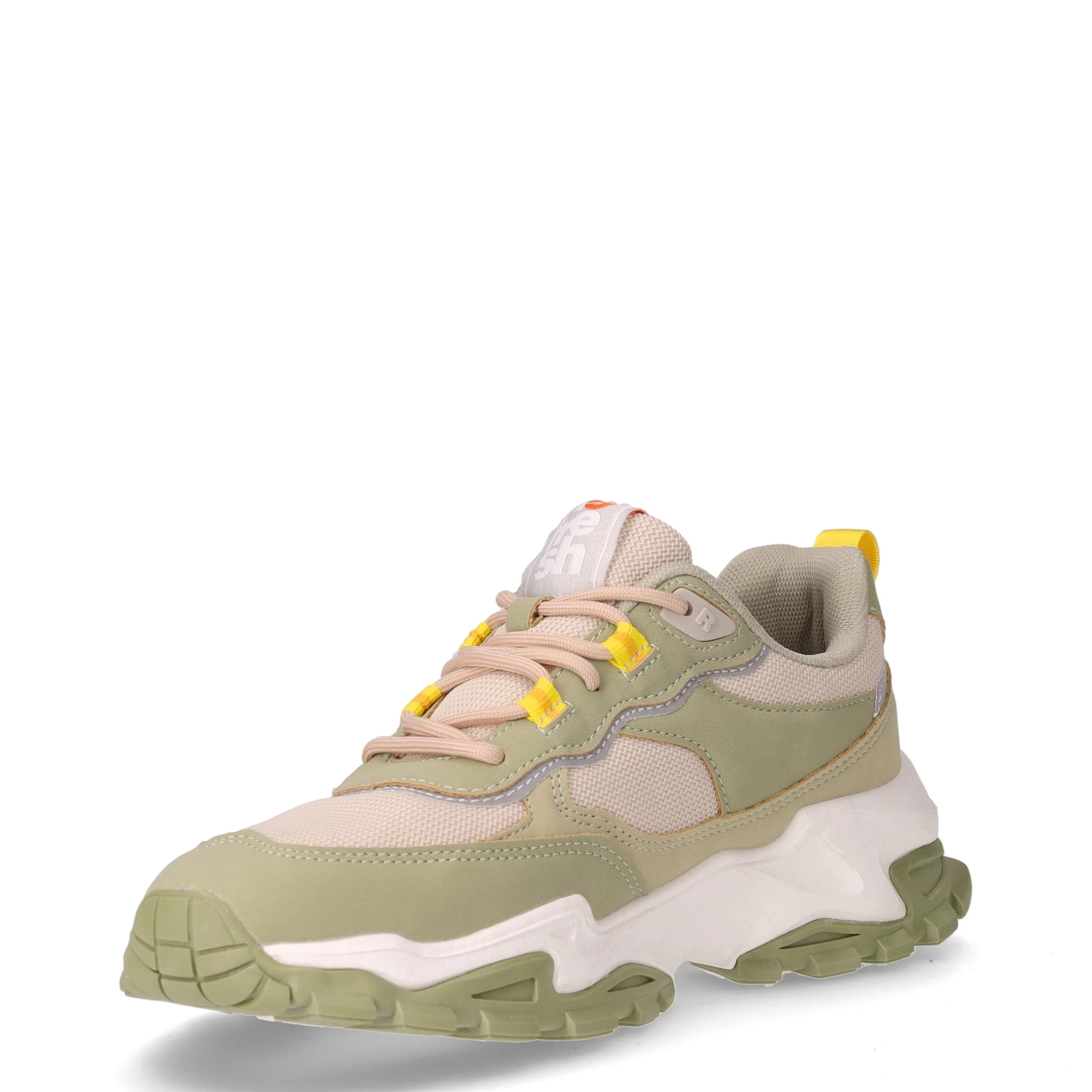 Sneaker in tessuto ed ecopelle kaki - Image 3