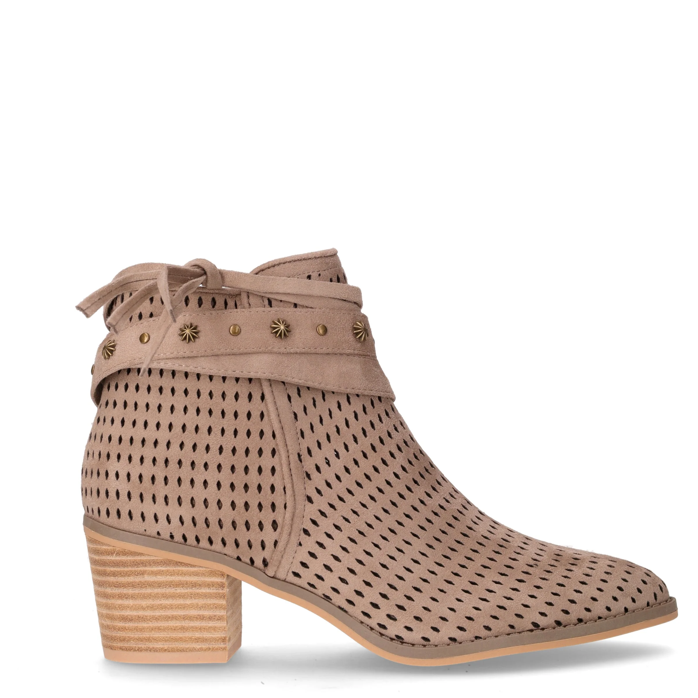 Tronchetto tessuto con zip taupe