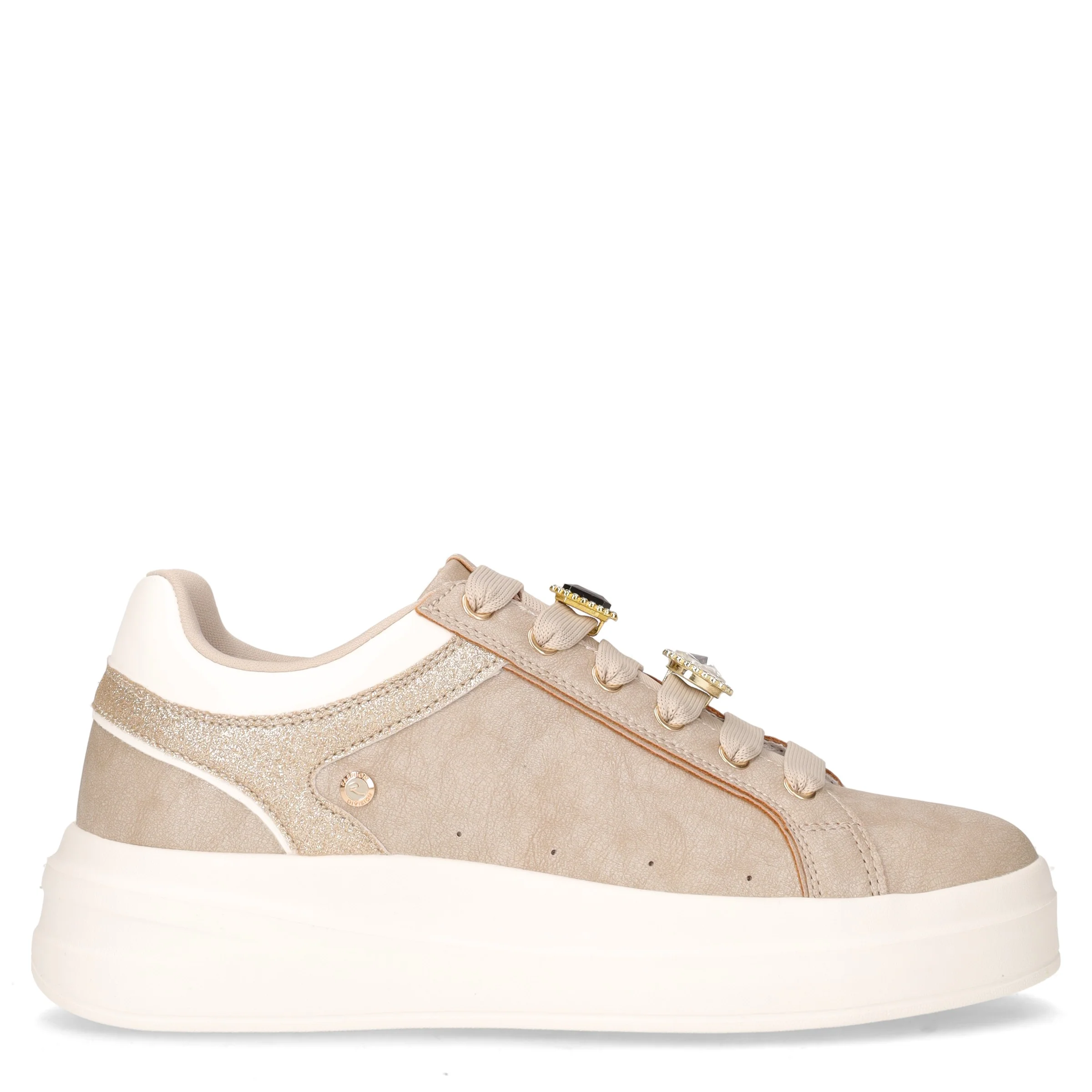 Sneaker in ecopelle beige