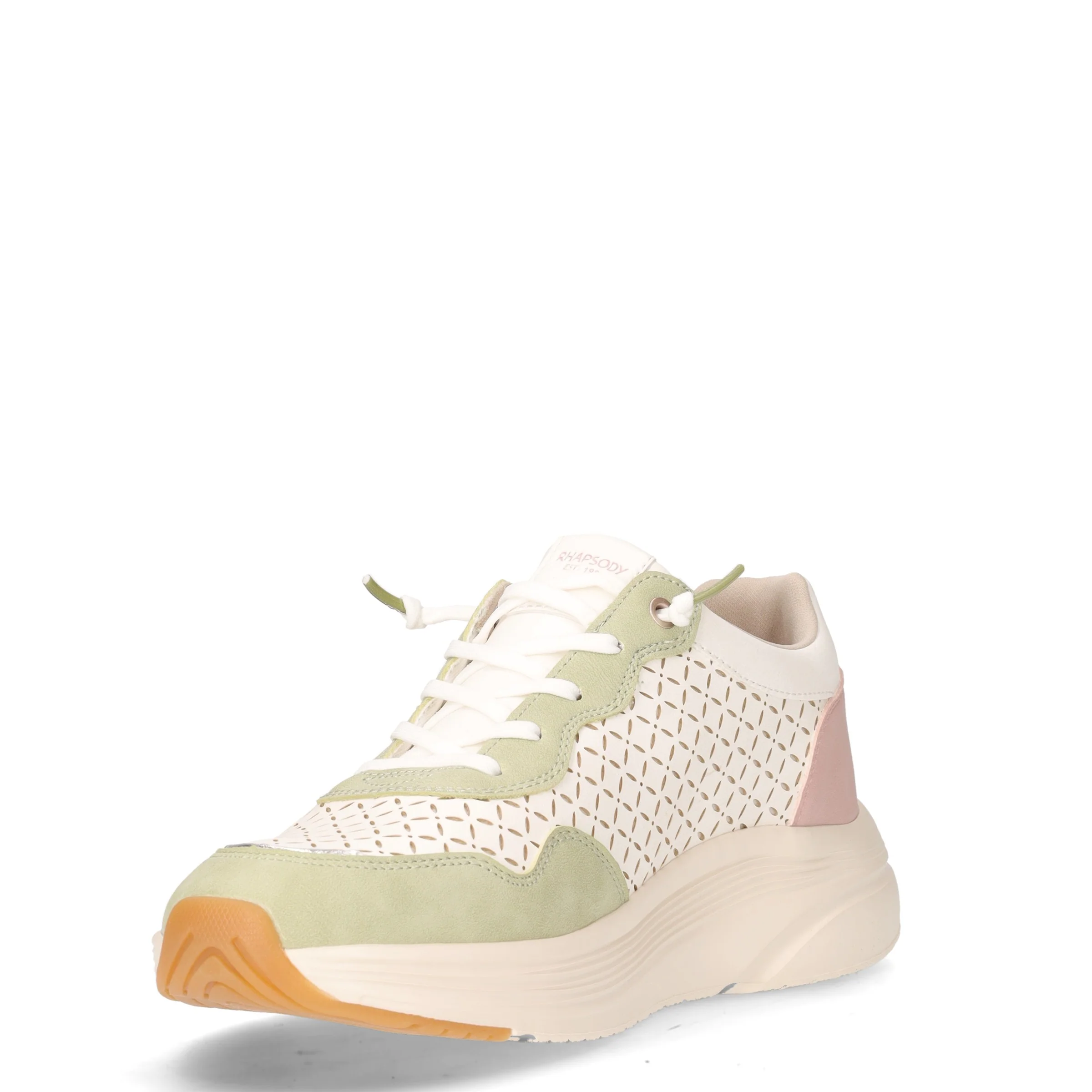 Sneaker in ecopelle bianco rosa verde - Image 3