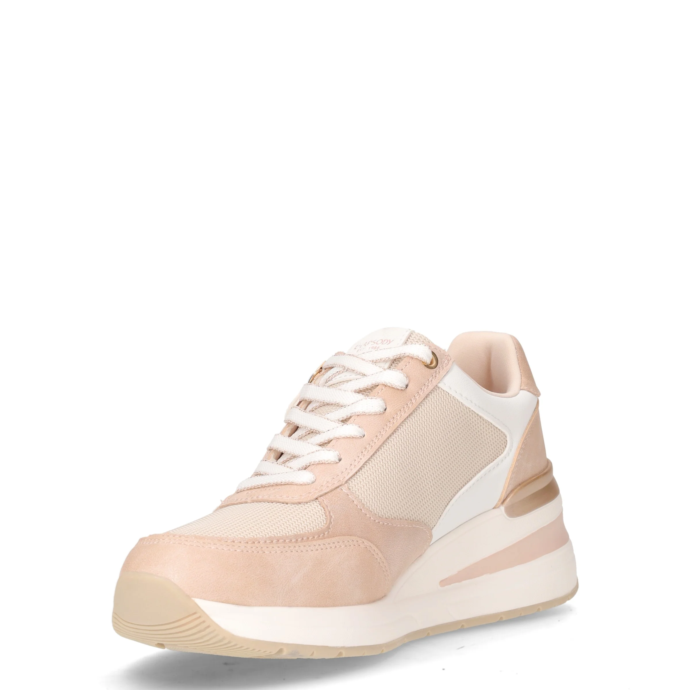 Sneaker in ecopelle con zeppa nude - Image 3