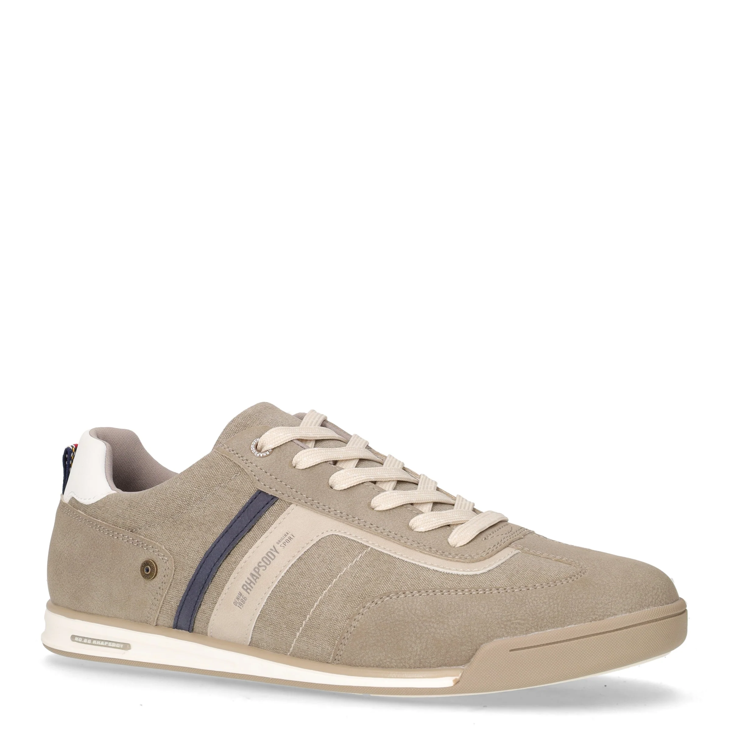 Sneaker in tessuto ed ecopelle beige - Image 2
