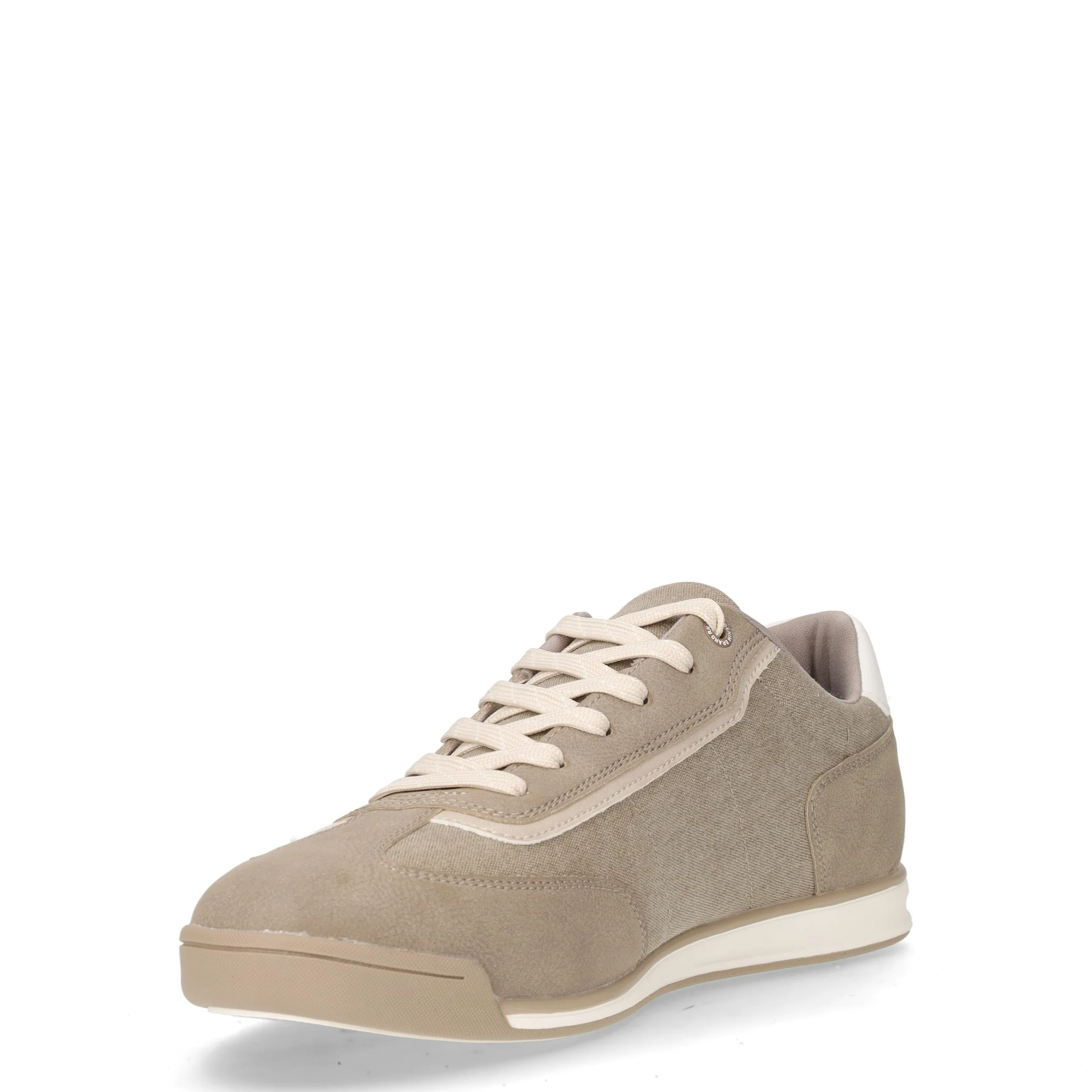 Sneaker in tessuto ed ecopelle beige - Image 3