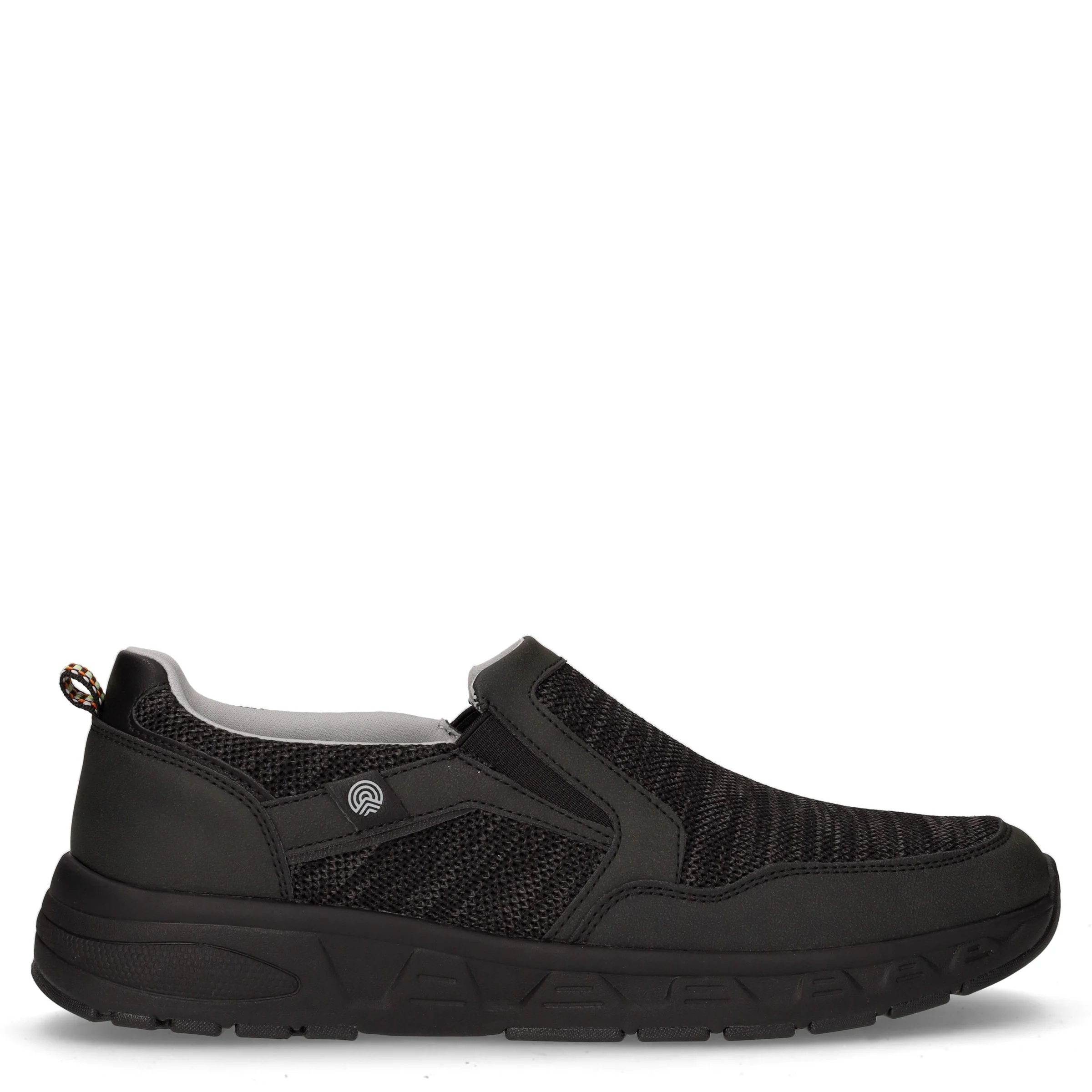 Sneaker slip on in tessuto ed ecopelle nero