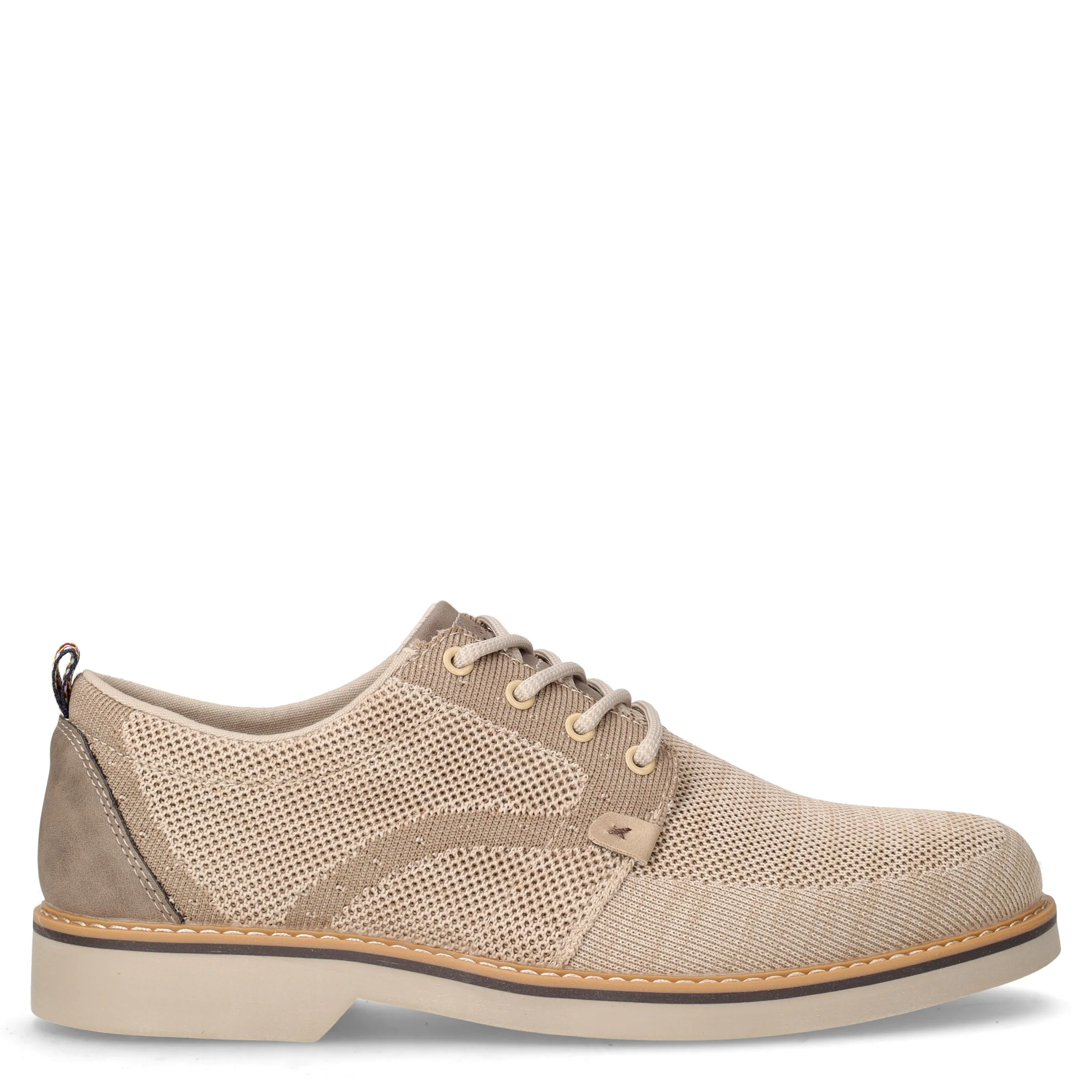 Stringata casual in tessuto beige