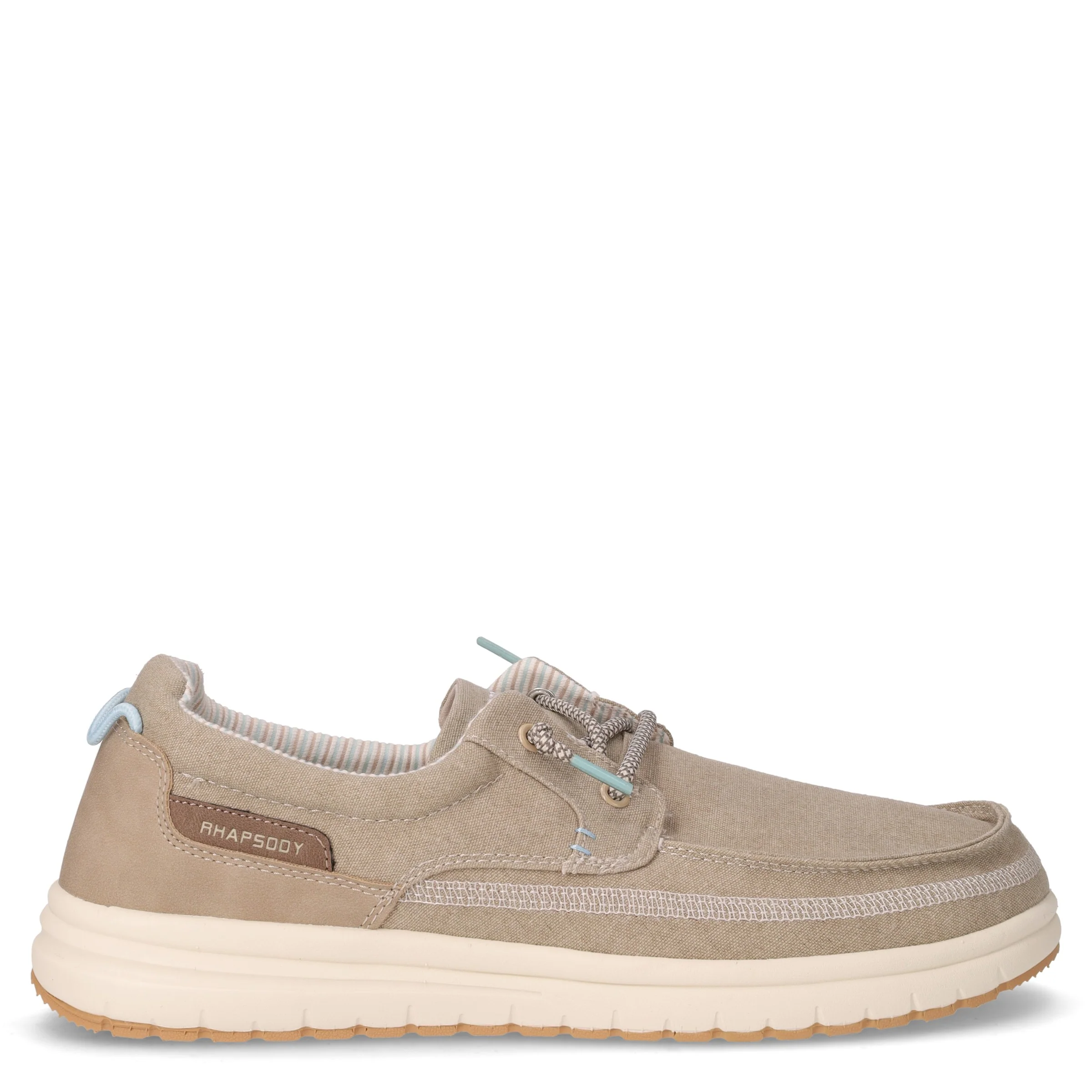 Stringata sportiva in tessuto beige