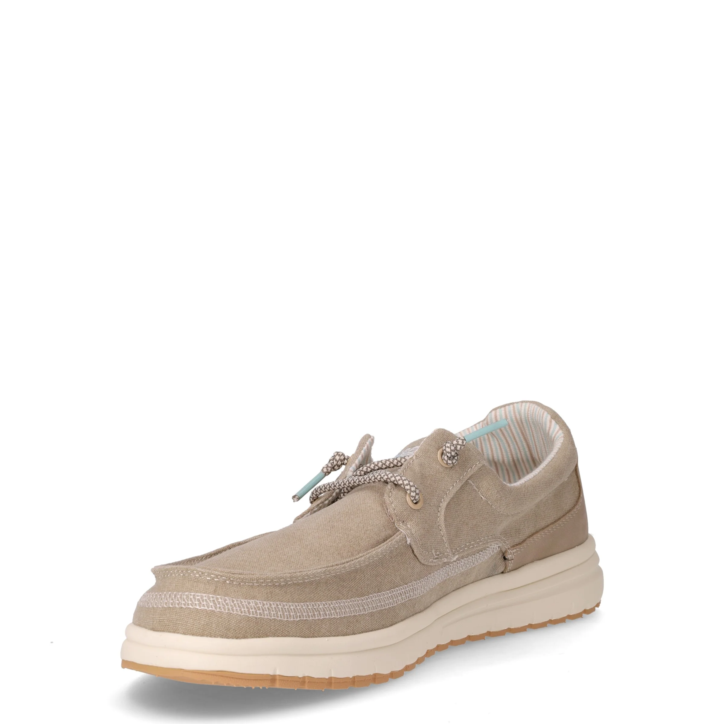 Stringata sportiva in tessuto beige - Image 3