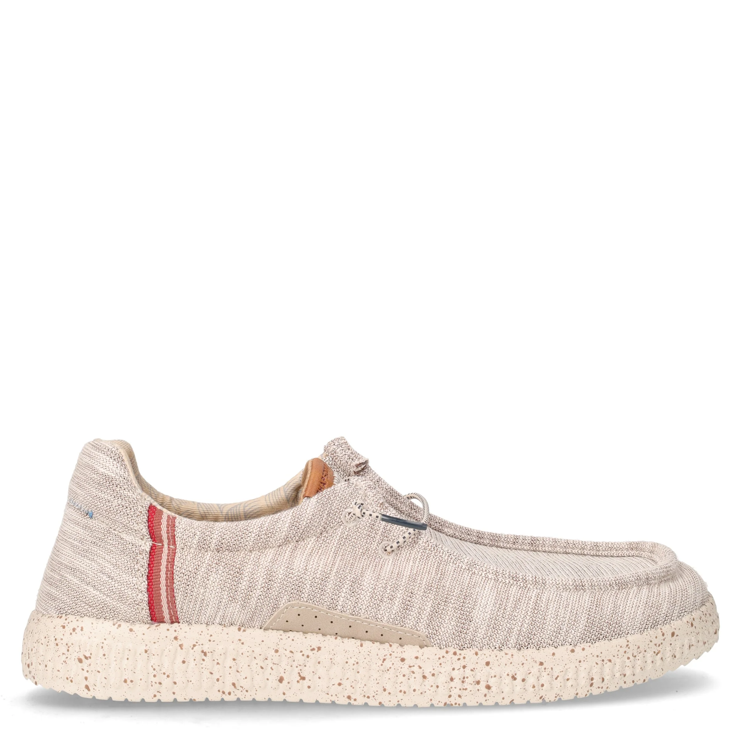 Stringata sportiva in tessuto beige
