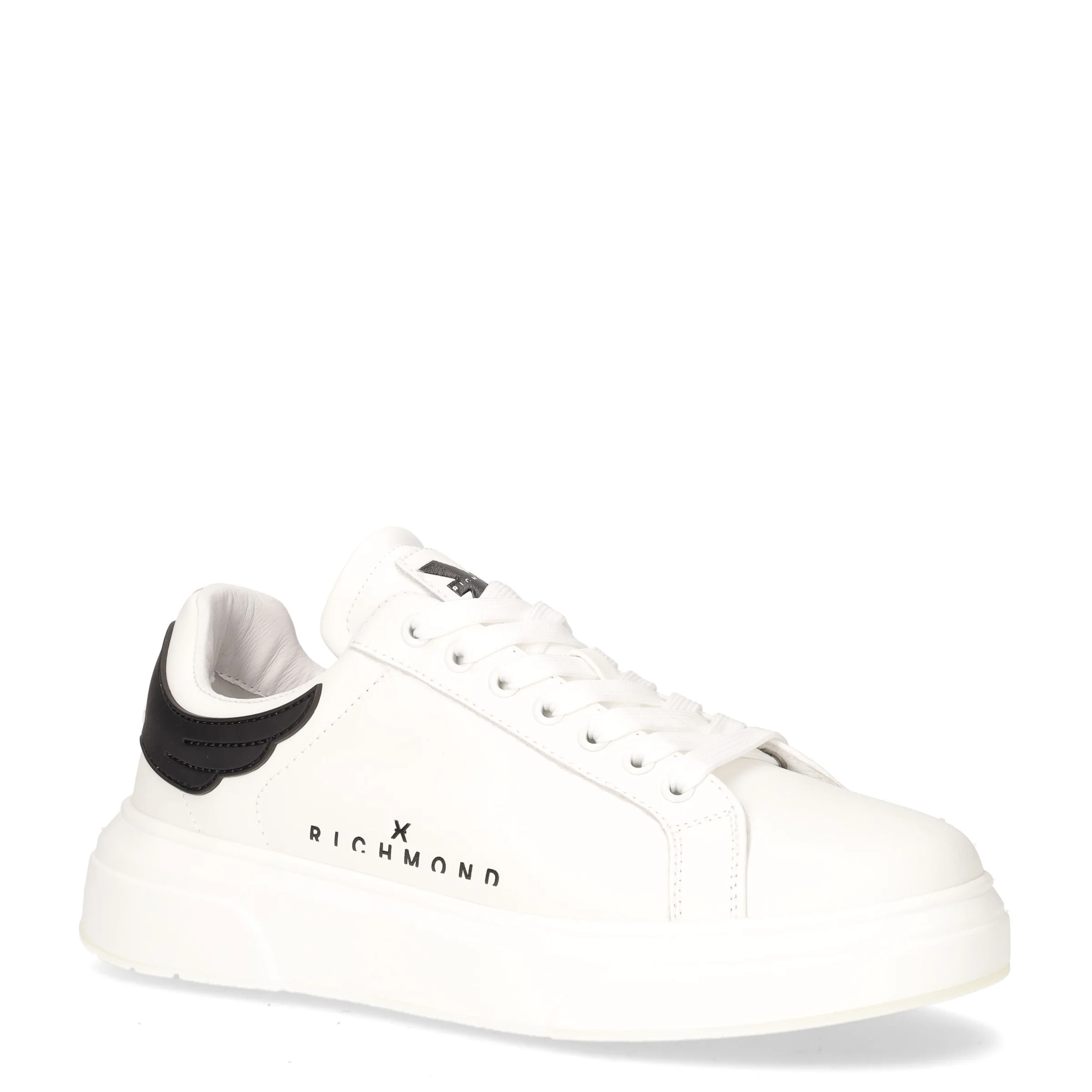 Sneaker in pelle e ecopelle bianco nero - Image 2