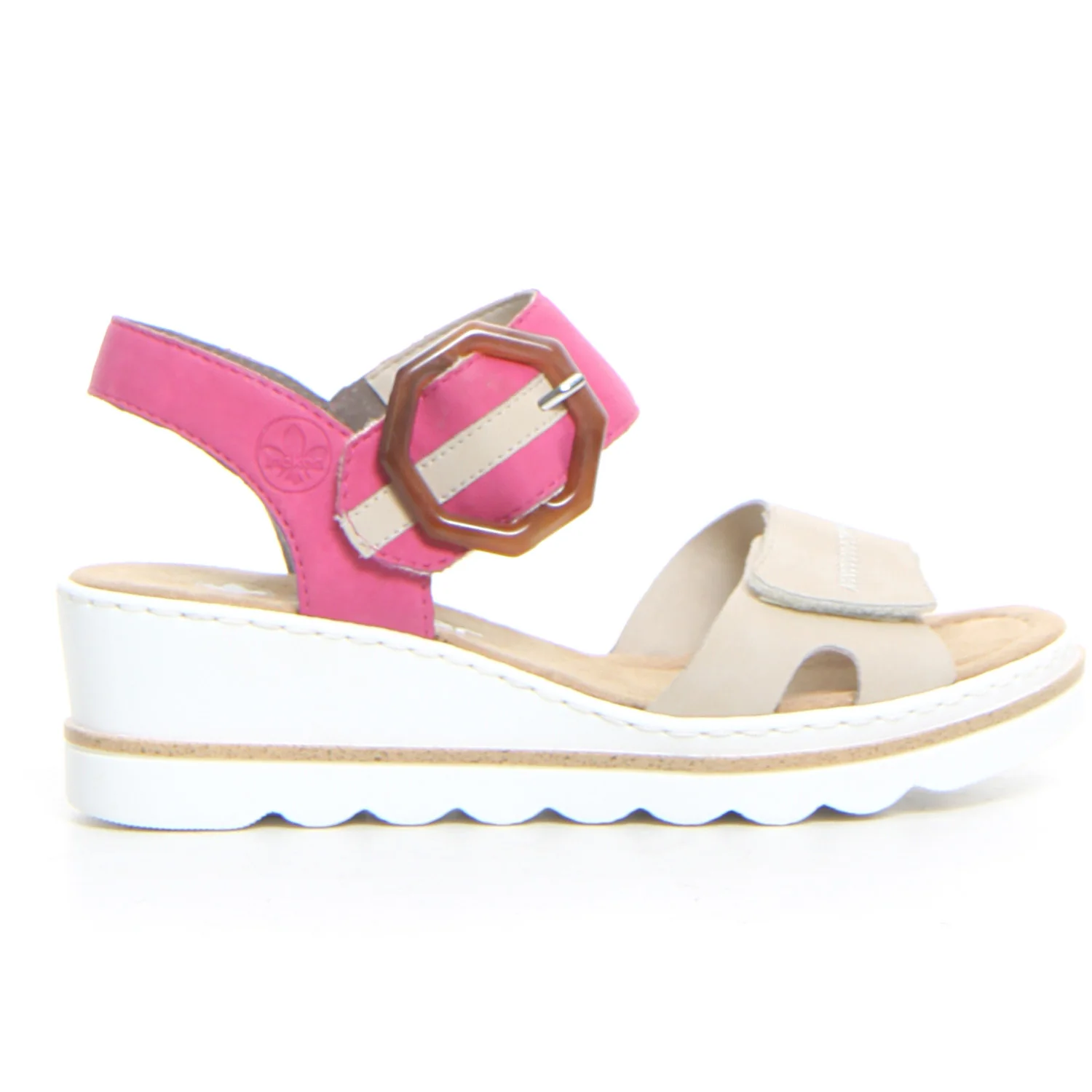 Sandalo con tacco perle fuxia