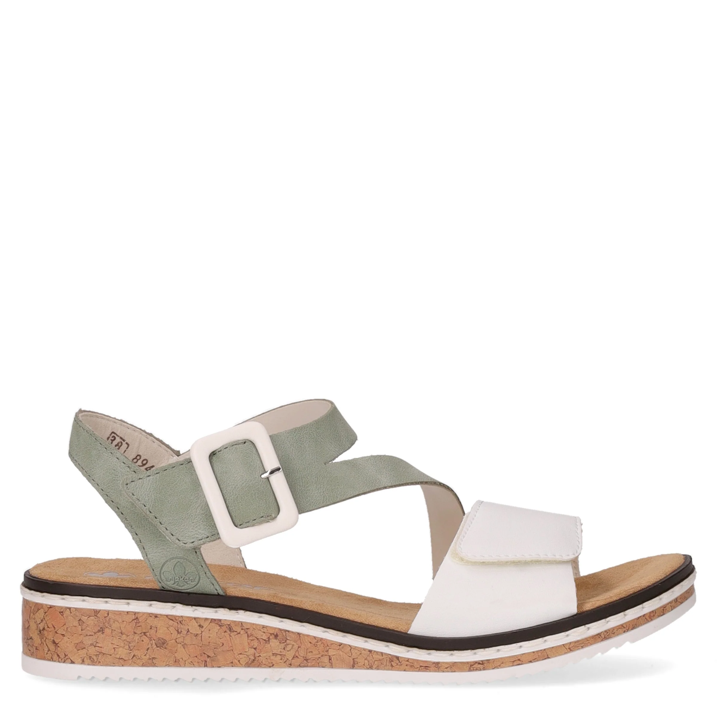 Sandalo con zeppa bianco menta
