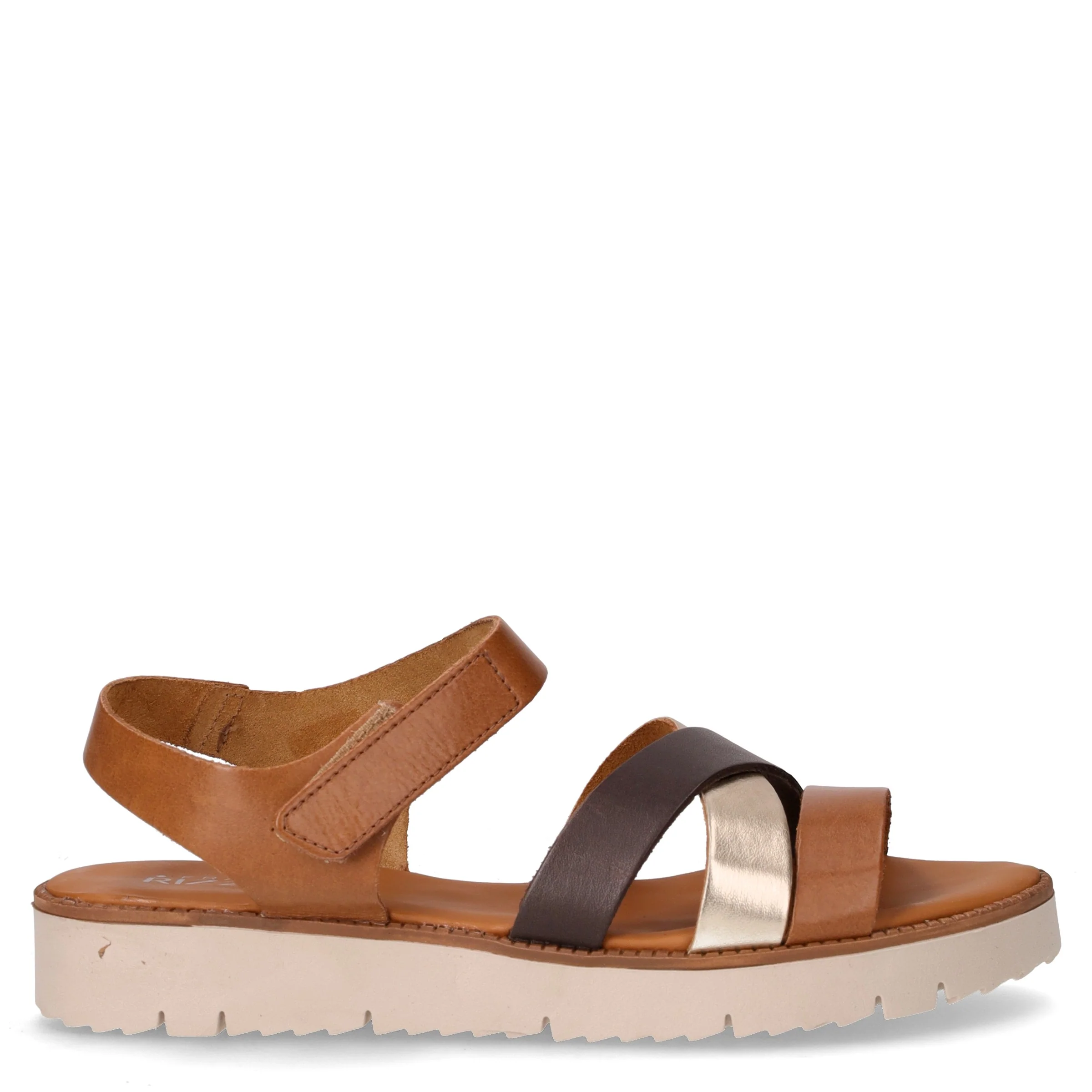 Sandalo in pelle cuoio moro platino