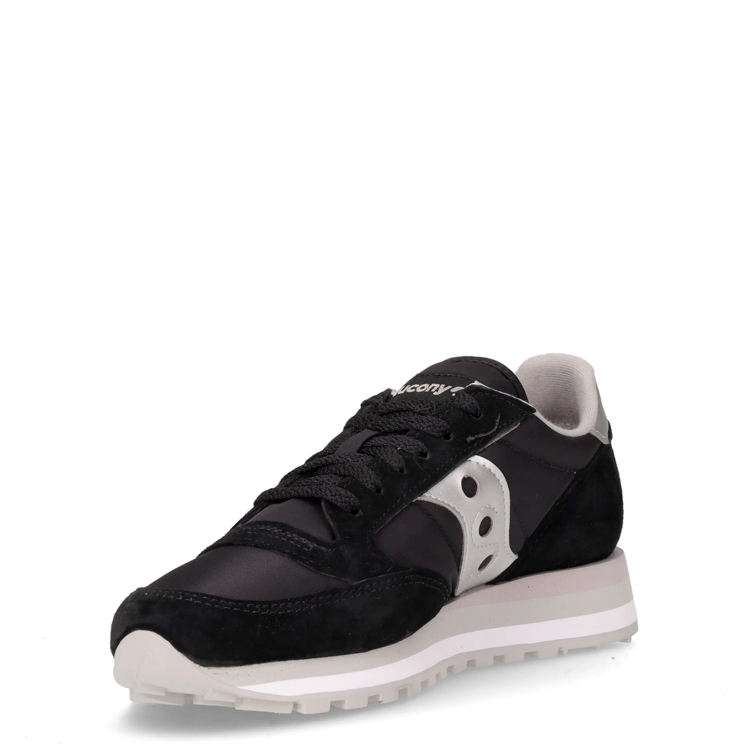 Jazz OTriplel sneaker in pelle e tessuto nero argento - Image 3