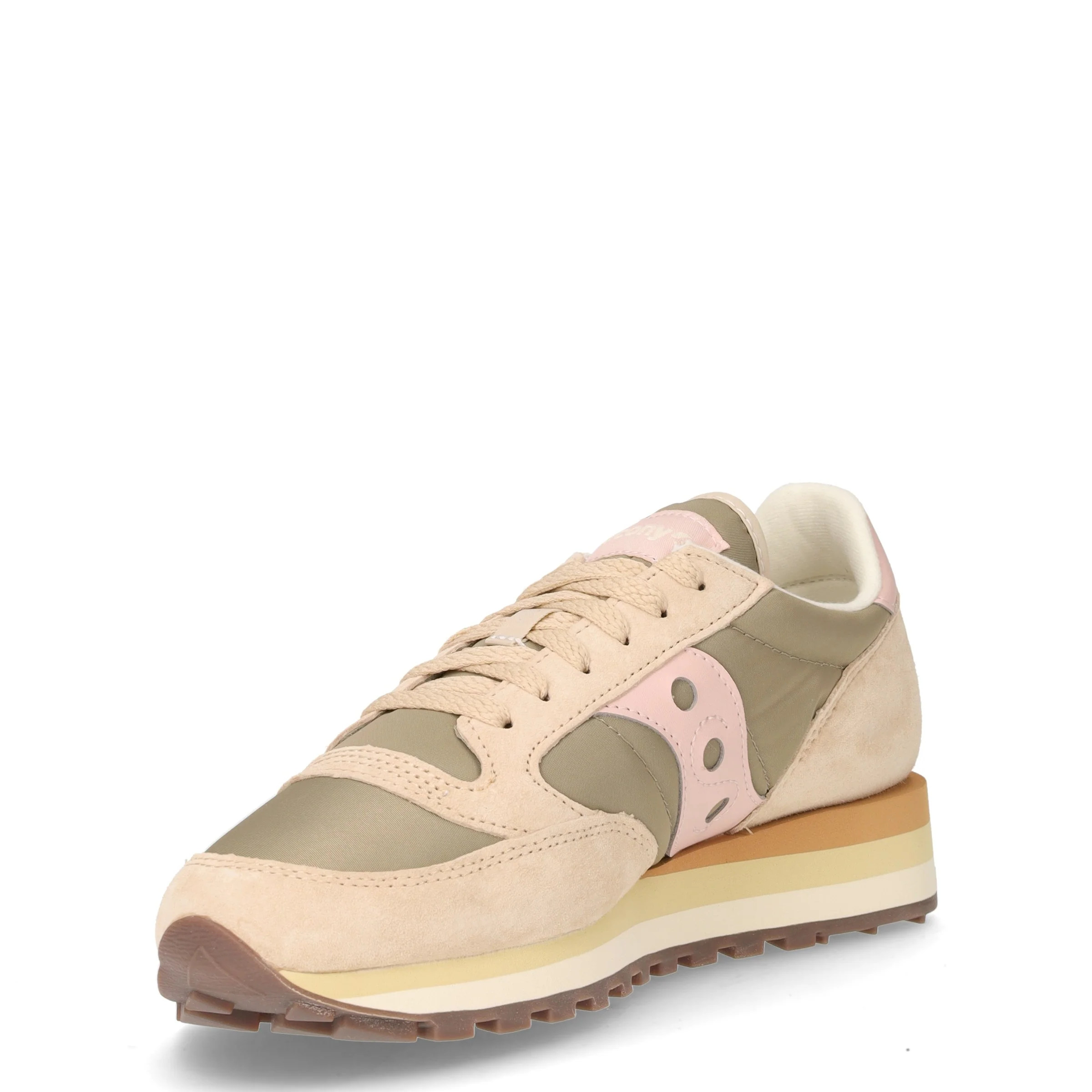 Jazz Triple sneaker in pelle e tessuto verde rosa - Image 3