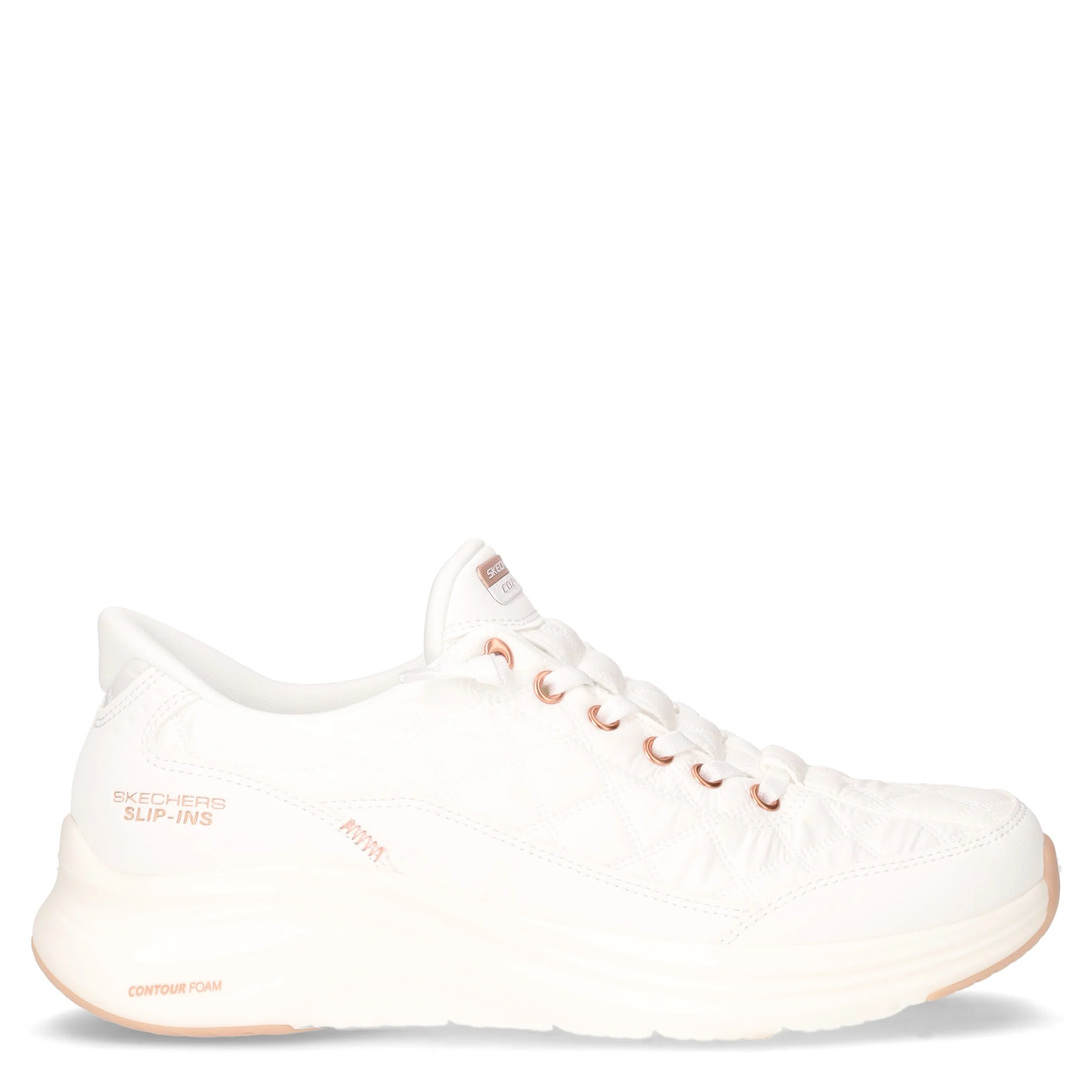 Contour Foam Golden Hour sneaker slip ins in tessuto bianco oro rosa