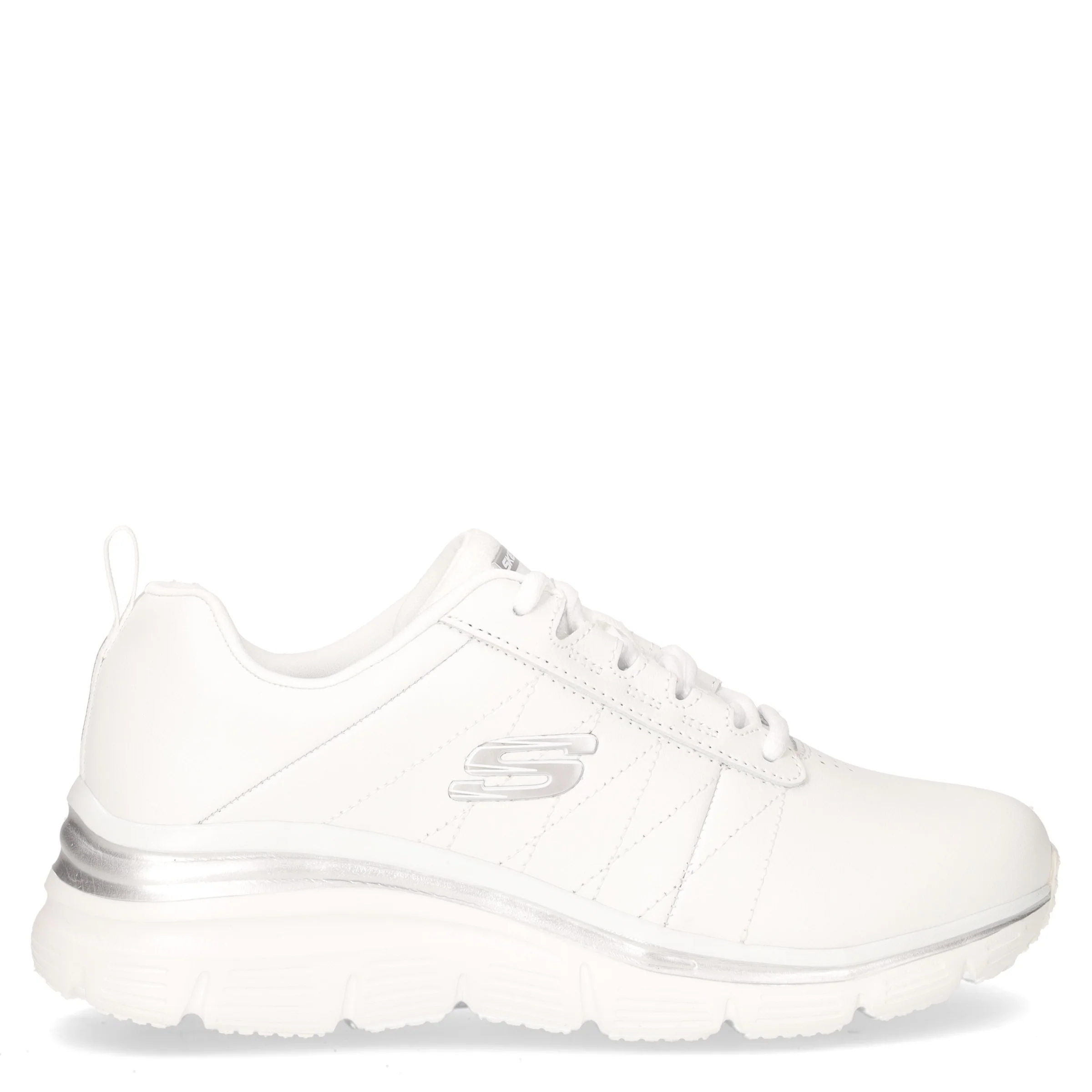 Fashion fit effortless sneaker in ecopelle bianco argento