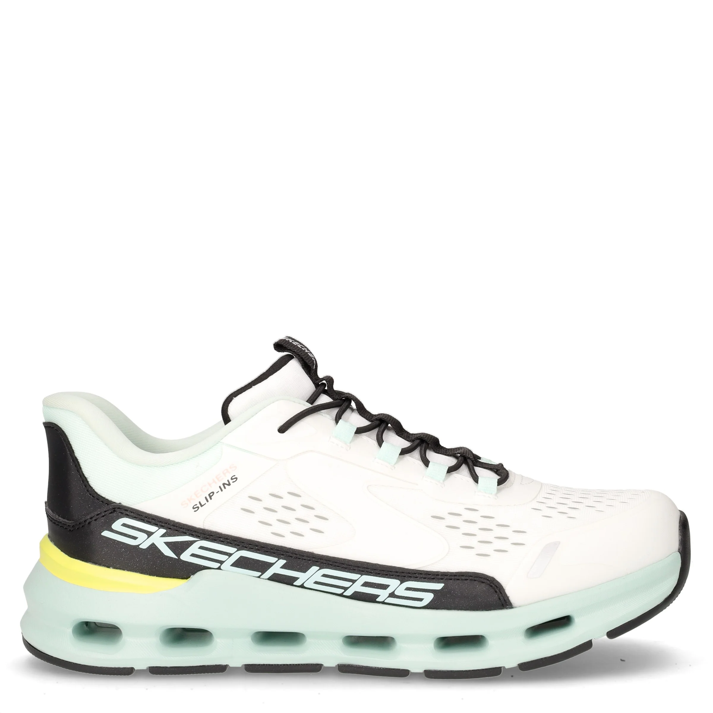 Glide Step Vista Lane sneaker slip ins ragazza in tessuto bianco nero turchese