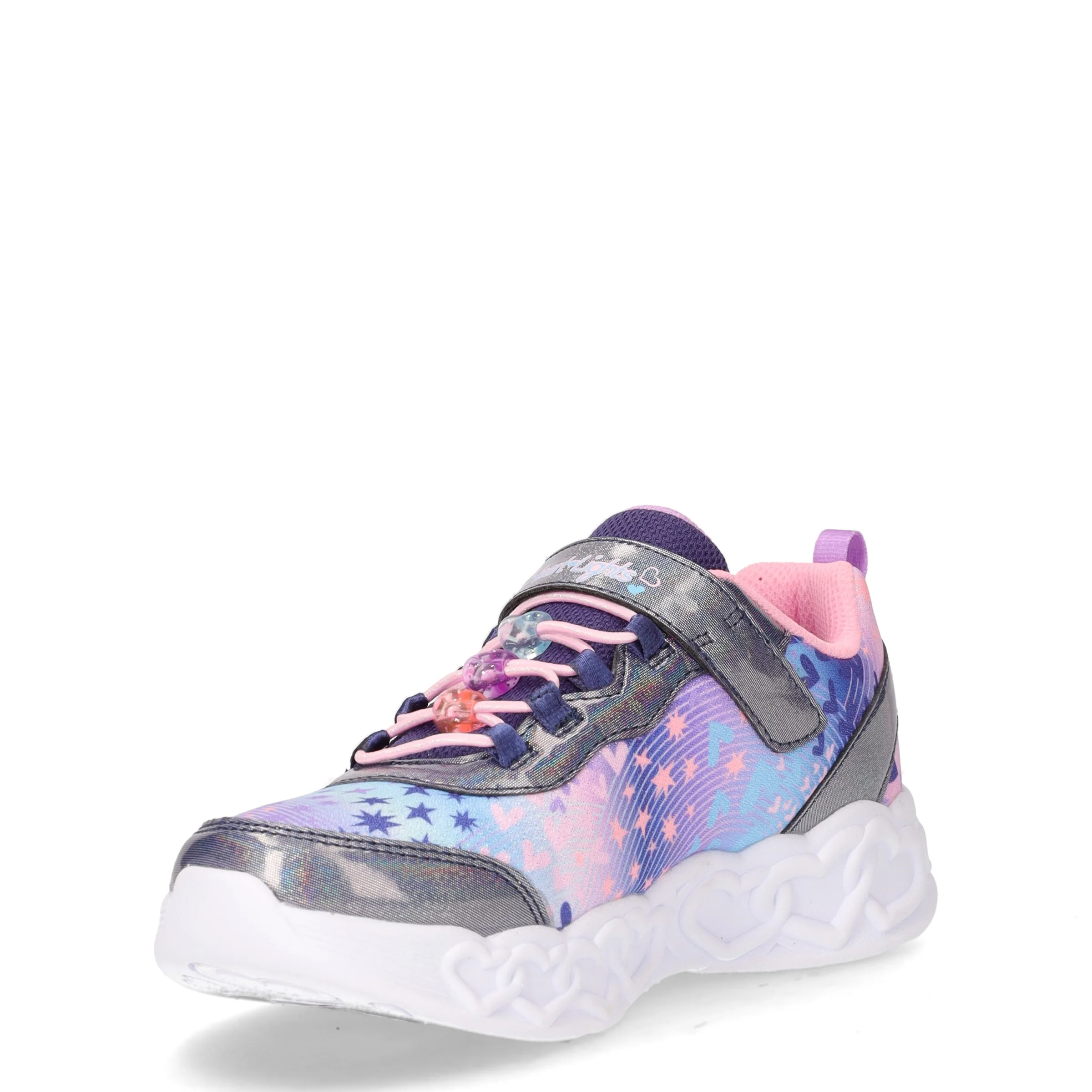 Infinite Heart Lights Heart Jewels sneaker con luci bambina in tessuto navy rosa - Image 3