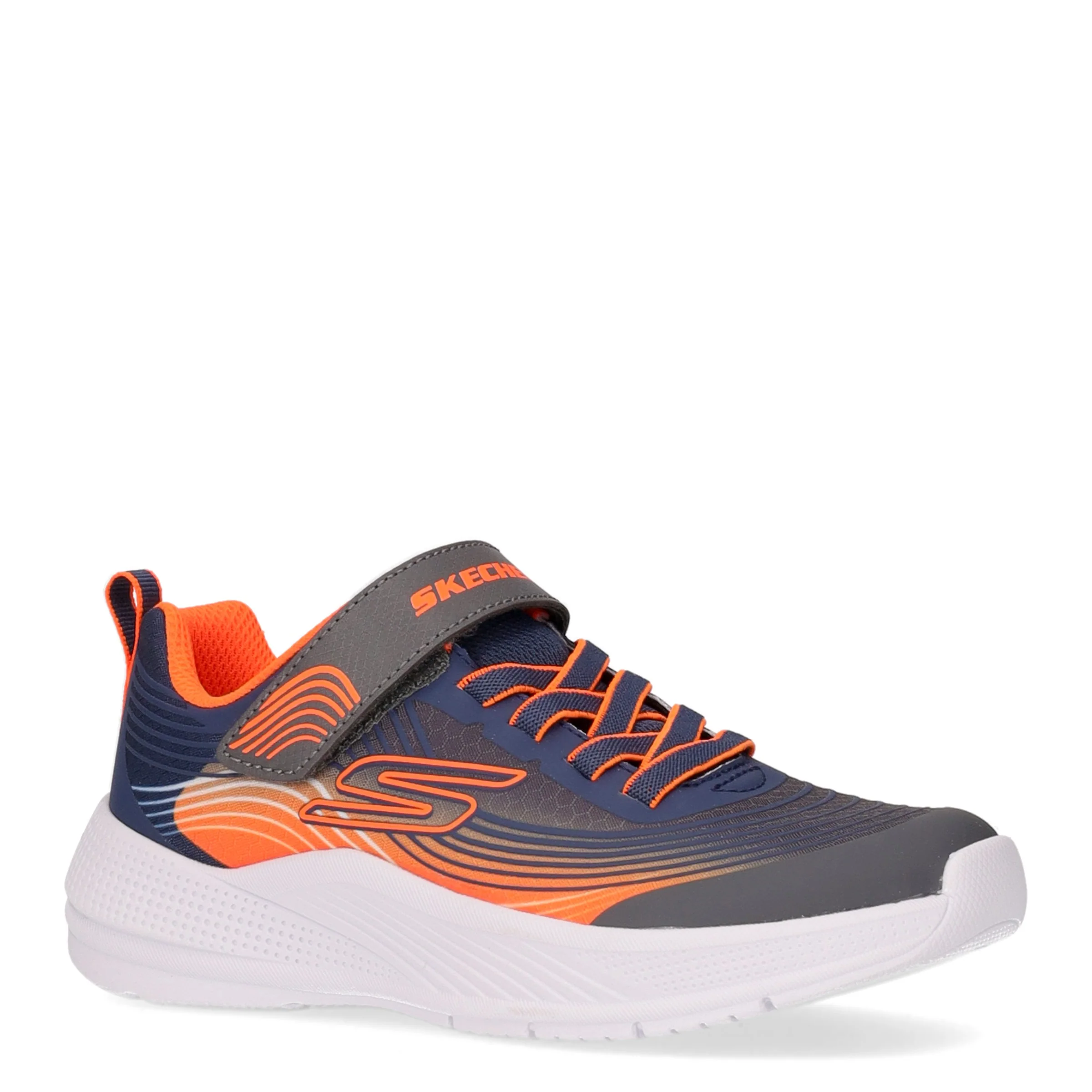 Microspec Advance sneaker bambino in tessuto navy arancione - Image 2