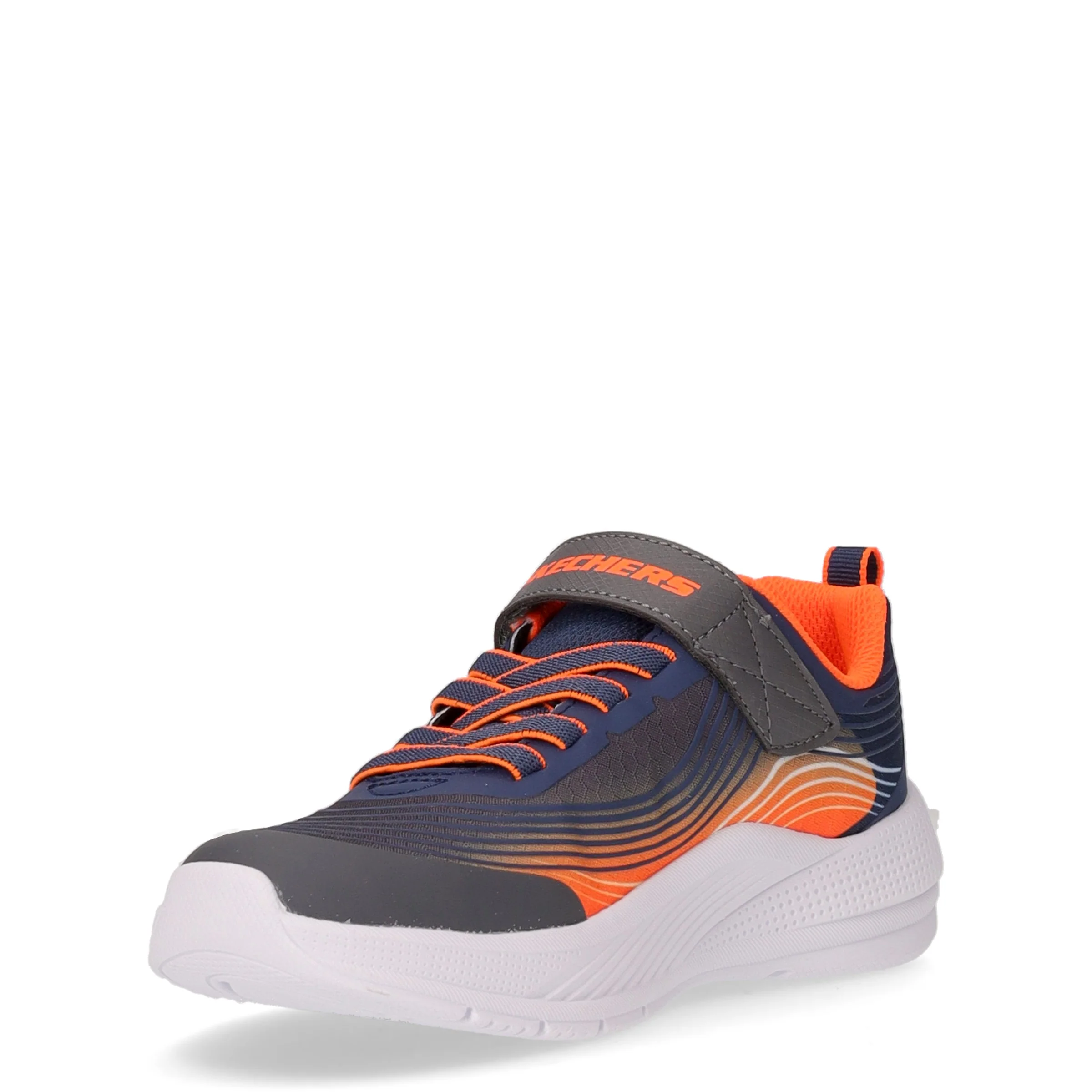 Microspec Advance sneaker bambino in tessuto navy arancione - Image 3