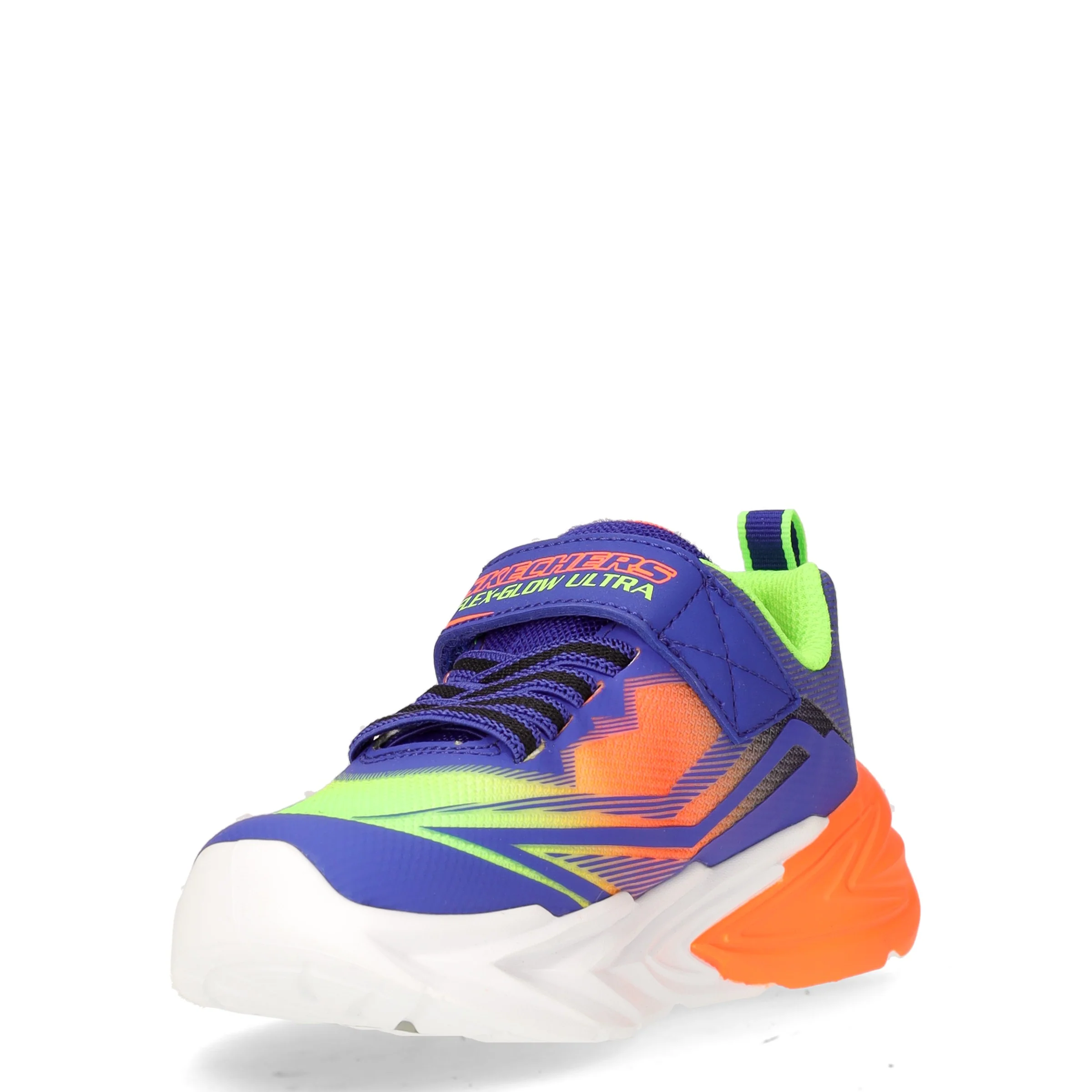 S Lights Flex Glow Ultra sneaker in tessuto con luci bambino blu arancione - Image 3