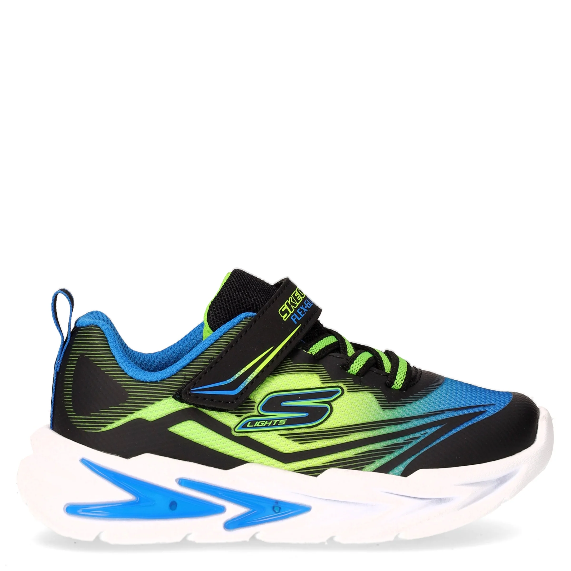 S Lights Flex Glow Ultra sneaker in tessuto con luci bambino nero blu lime