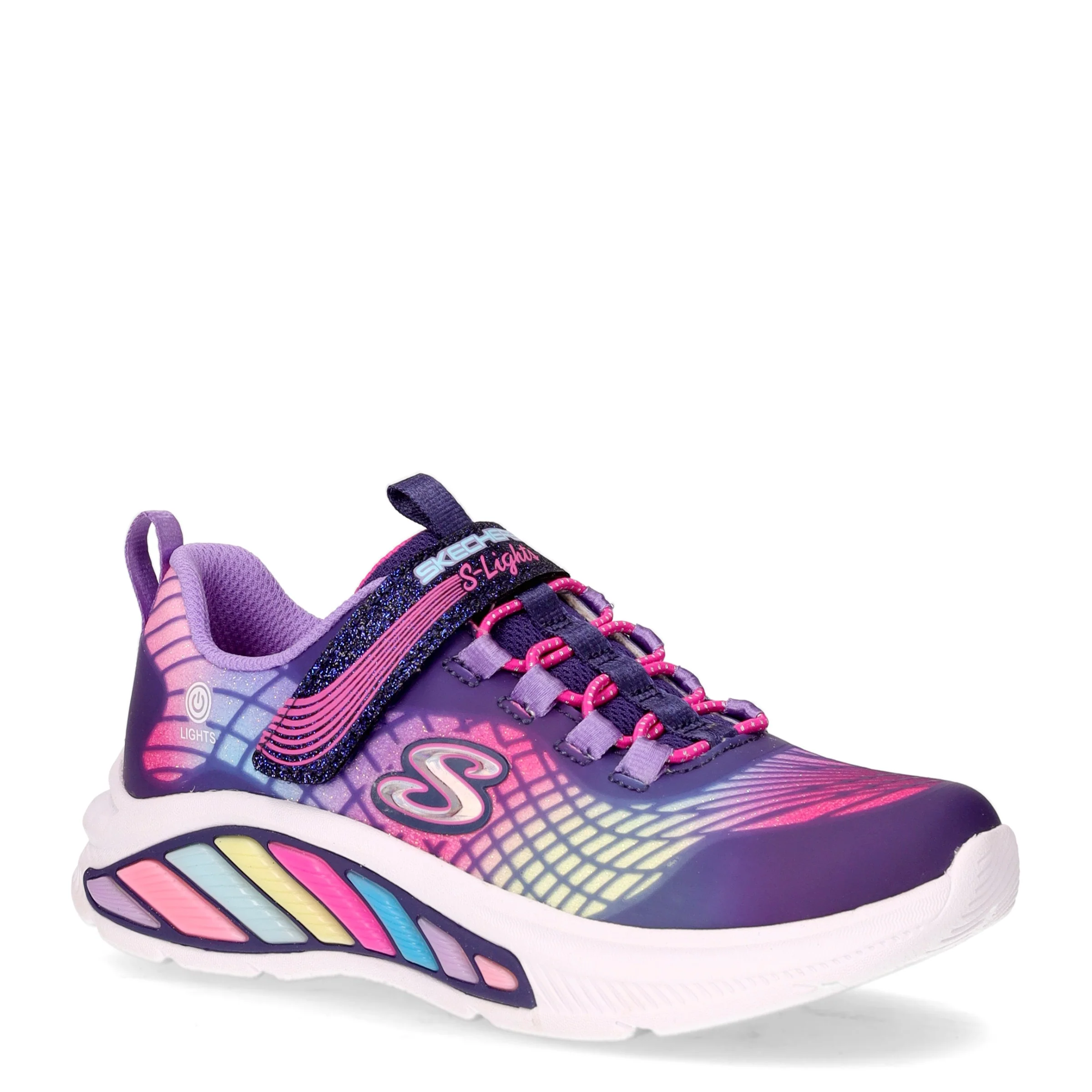 S Lights Rainbow Cruisers Reflection sneaker in tessuto con luci bambina navy - Image 2