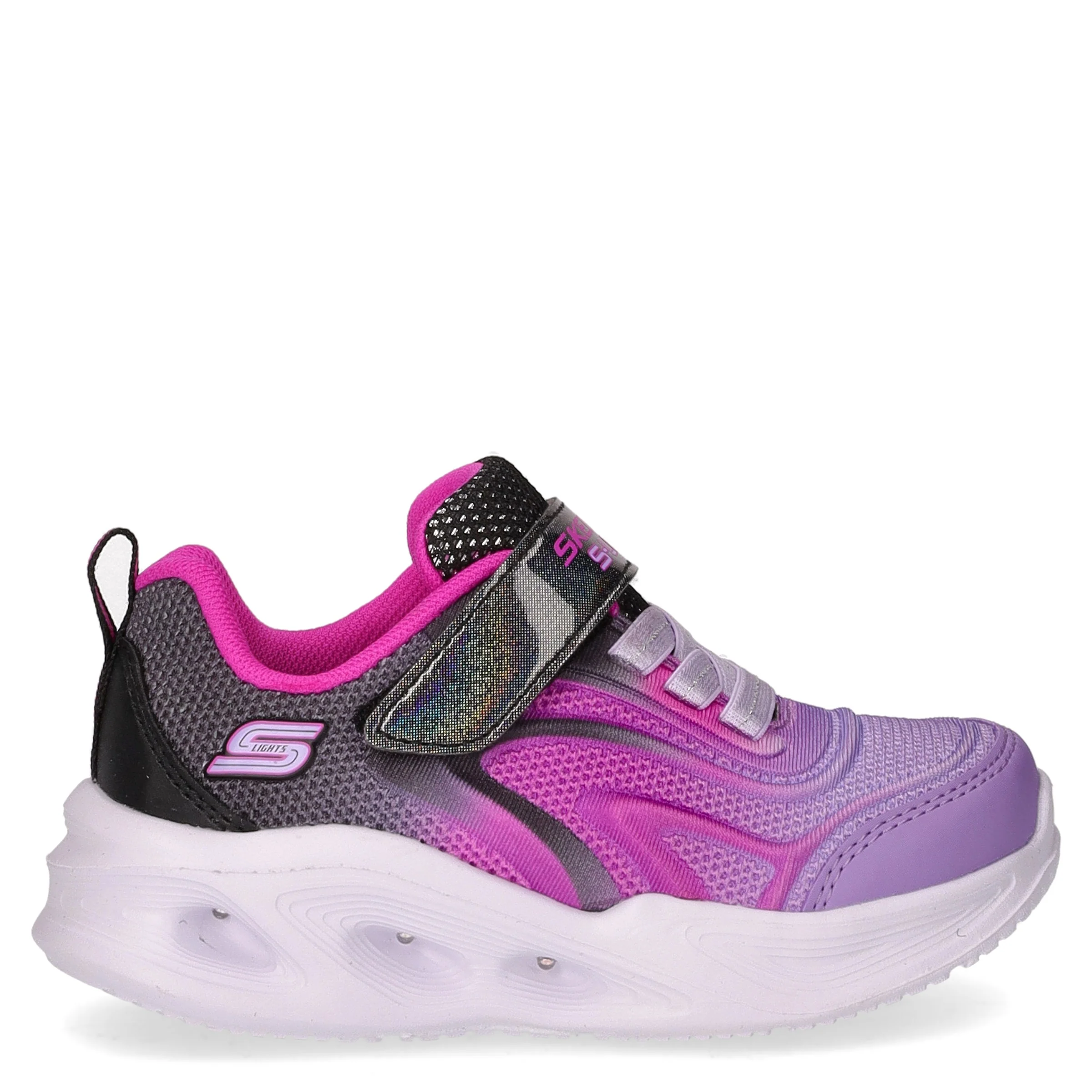 S Lights Sola Glow Color Breeze sneaker bambina in tessuto con luci nero lilla