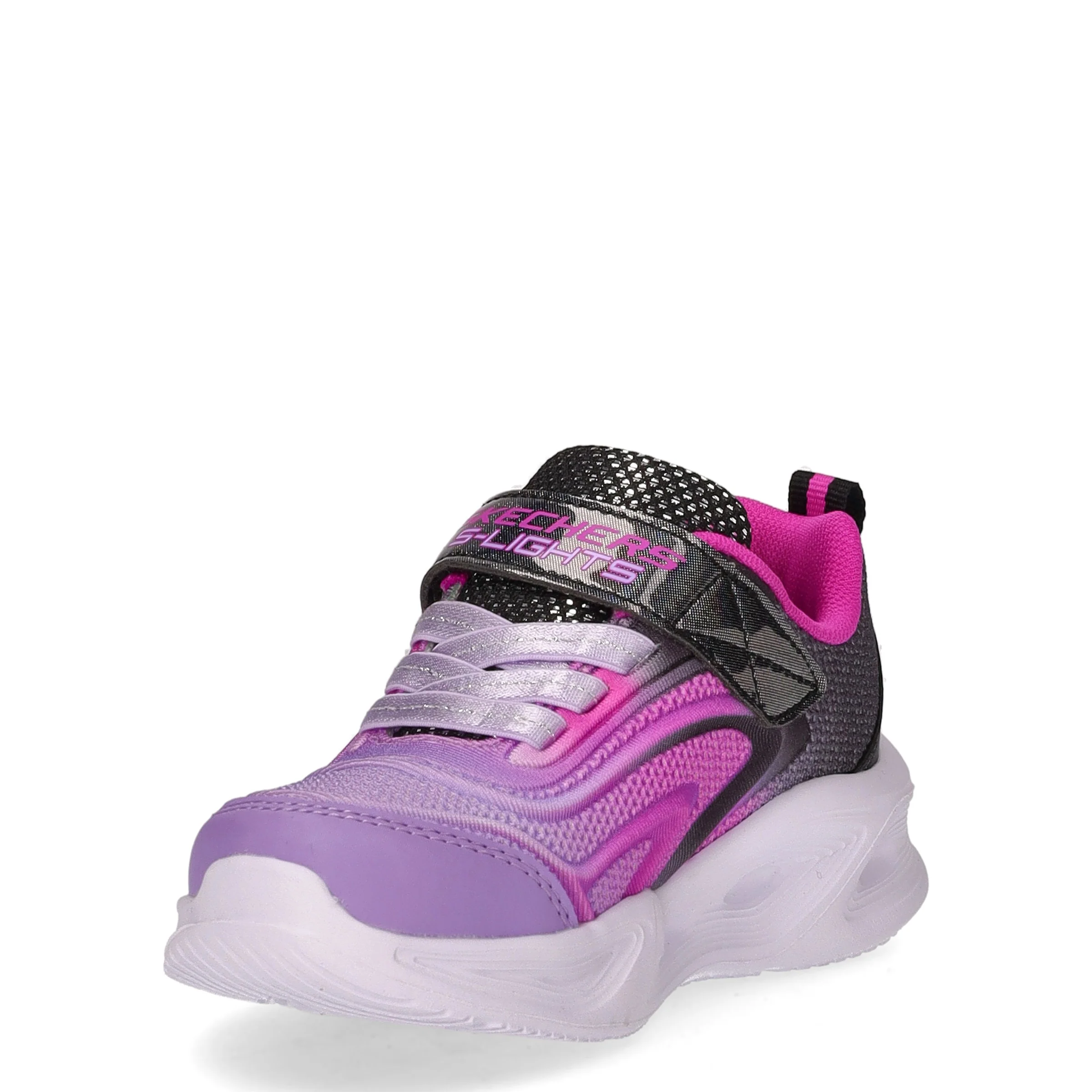 S Lights Sola Glow Color Breeze sneaker bambina in tessuto con luci nero lilla - Image 3