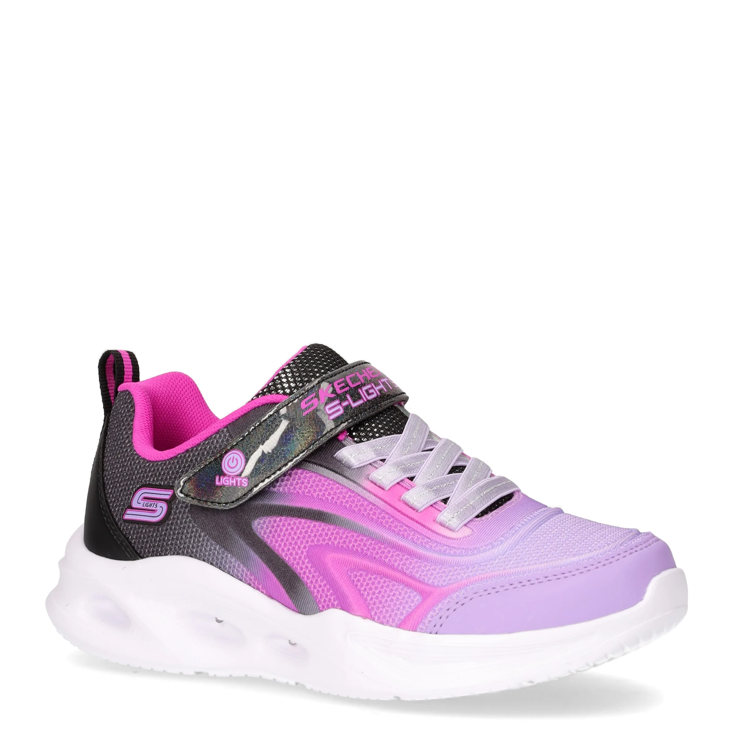 S Lights Sola Glow Color Breeze sneaker in tessuto con luci bambina nero rosa - Image 2