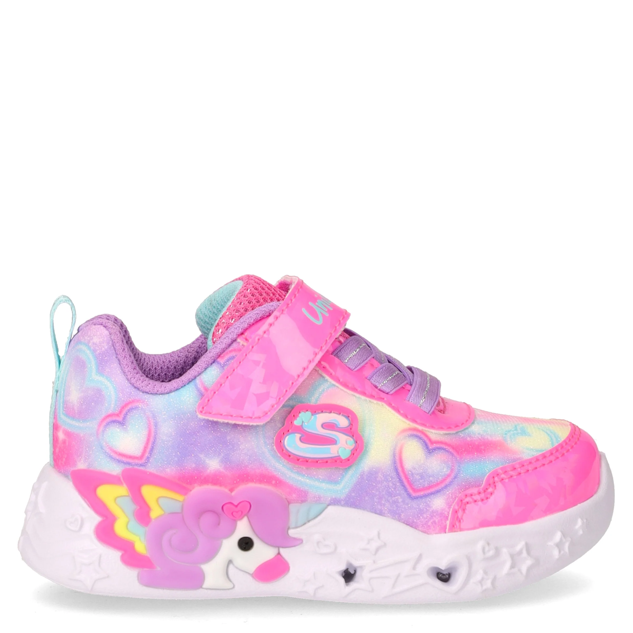 S Lights Unicorn Charmer Lil Heart Sperkless sneaker in tessuto con luci bambina rosa