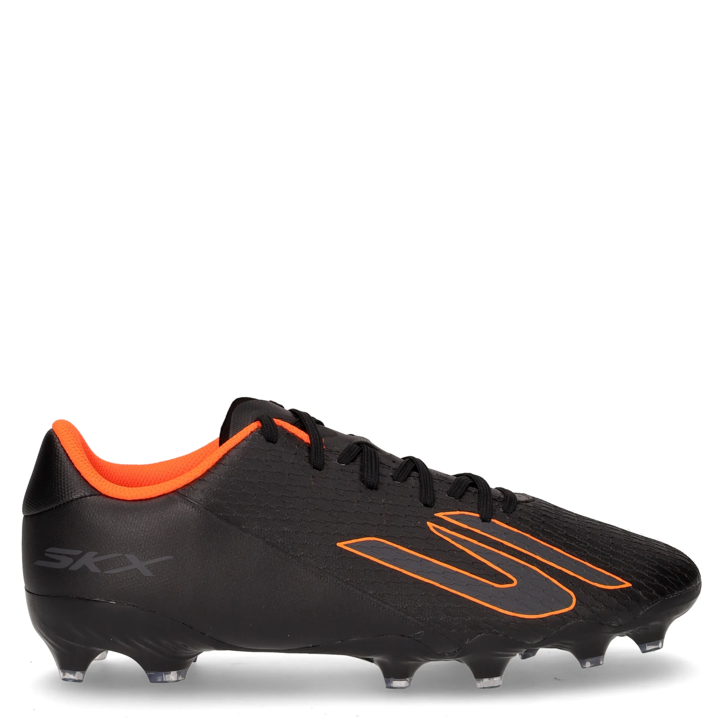 Skx 2 club mg scarpa da calcio in ecopelle nero arancio