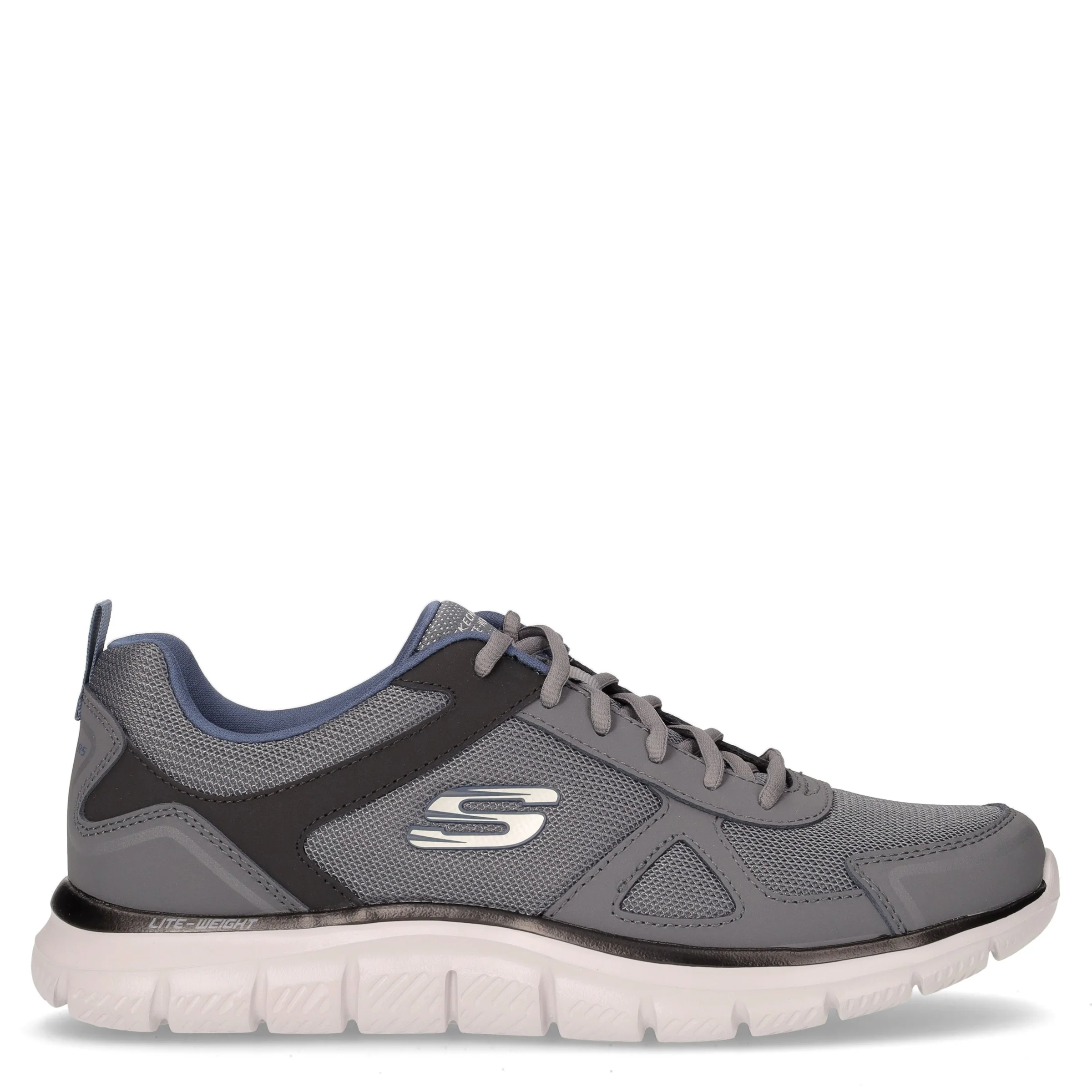 Track Scloric sneaker in ecopelle e tessuto grigio navy